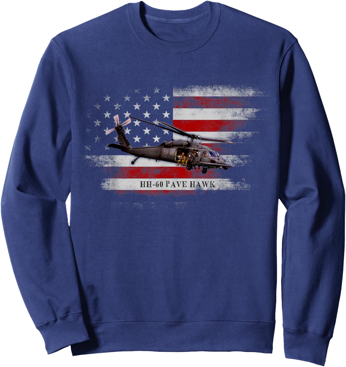 HH-60 Pave Hawk Helicopter USA Flag Helicopter Pilot Gifts Men Sweatshirt - Sweatshirt | Navy