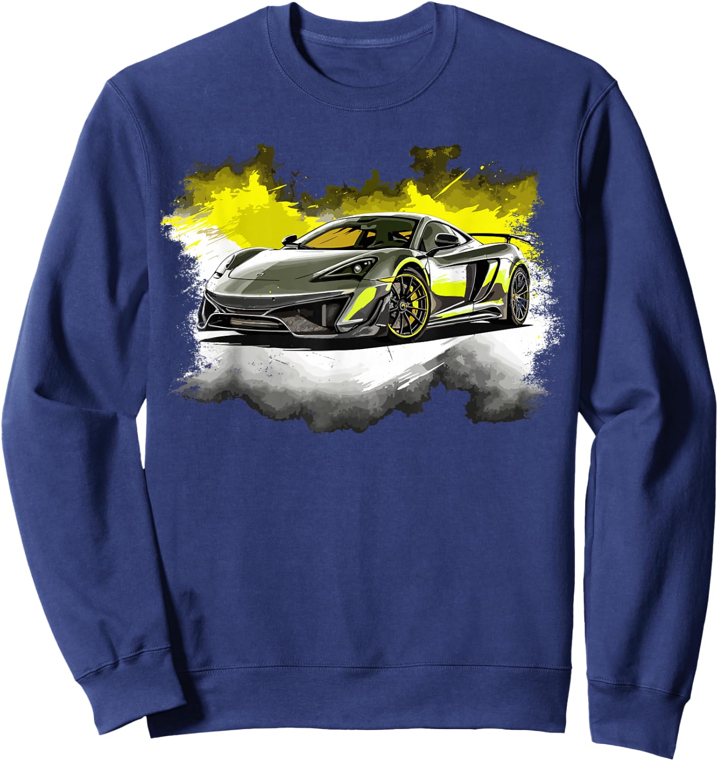 Supercar Exotic Sports Car Concept Poster Style Boys Graphic Sweatshirt - Sweatshirt | Navy