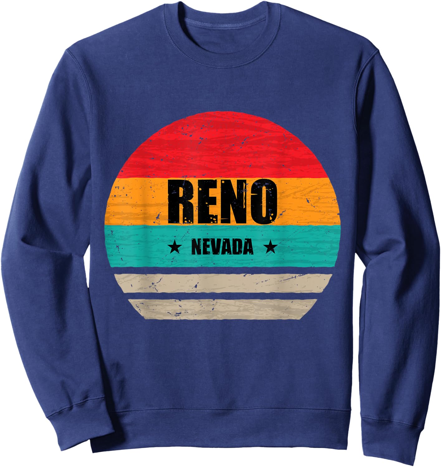 Reno Nevada Retro Vintage Sunset US State Reno Sweatshirt - Sweatshirt | Navy