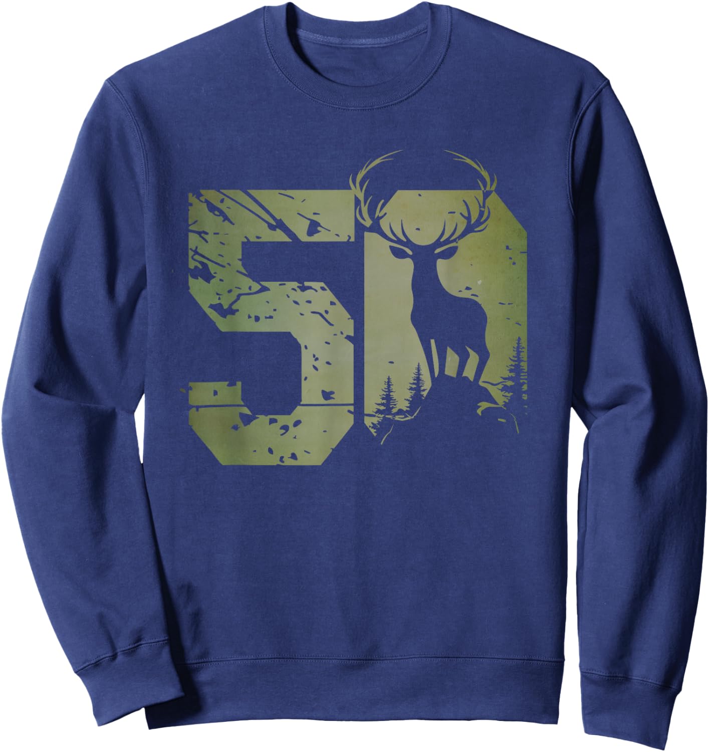 Stag Figurine for Hunter 50s Birthday or Anniversary Sweatshirt - Sweatshirt | Navy