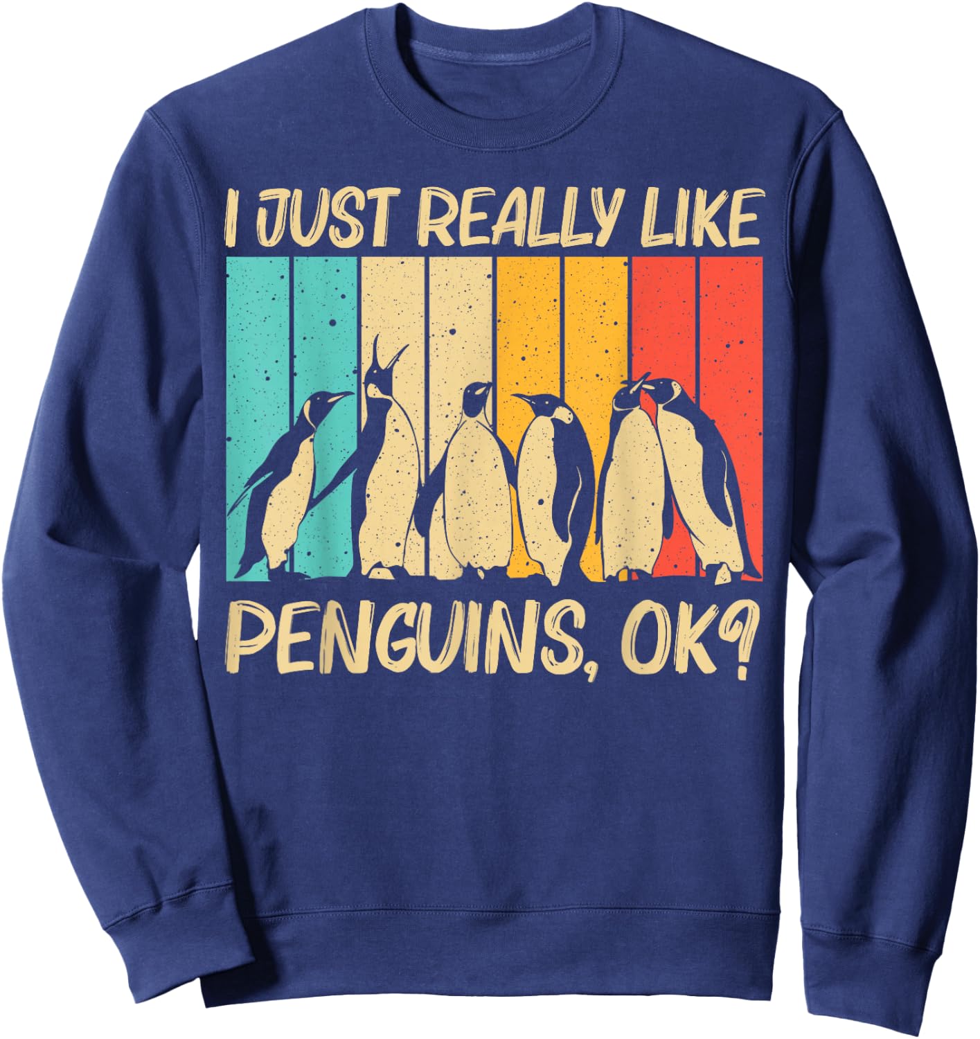 Cool Penguin Design Women Emperor Penguin Bird Lover Sweatshirt - Sweatshirt | Navy