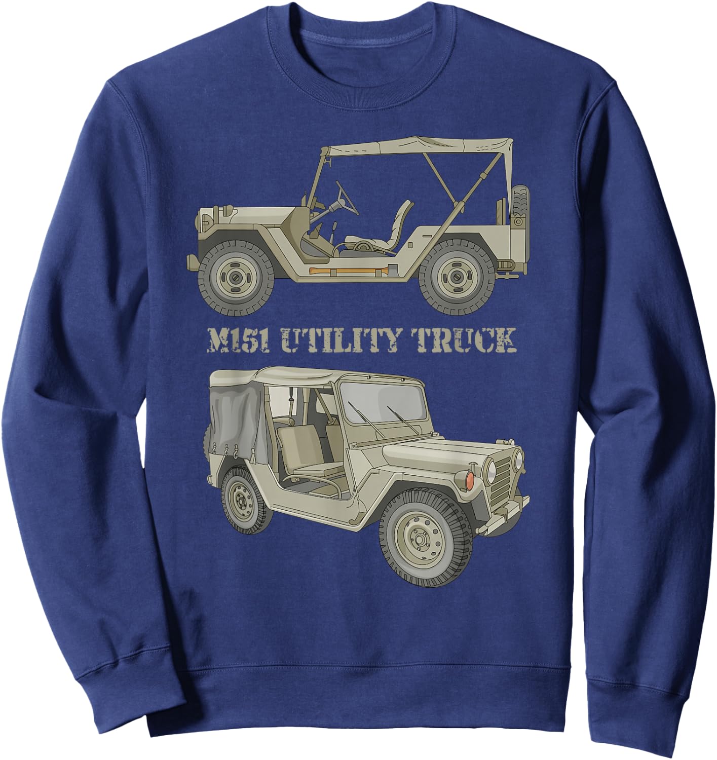 M151 Military 4 x 4 Utility Truck Diagram Sweatshirt - Sweatshirt | Navy