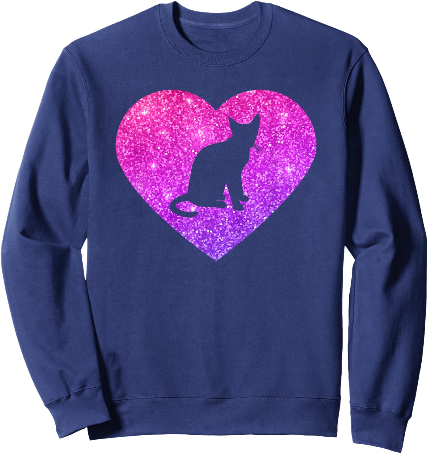 Cat Heart Gift Girls Teenagers and Women Sweatshirt - Sweatshirt | Navy