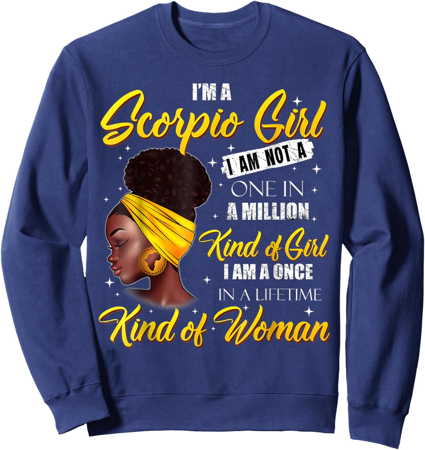 Scorpio Girl Women Black Queen October November Birthday Sweatshirt - Sweatshirt | Navy