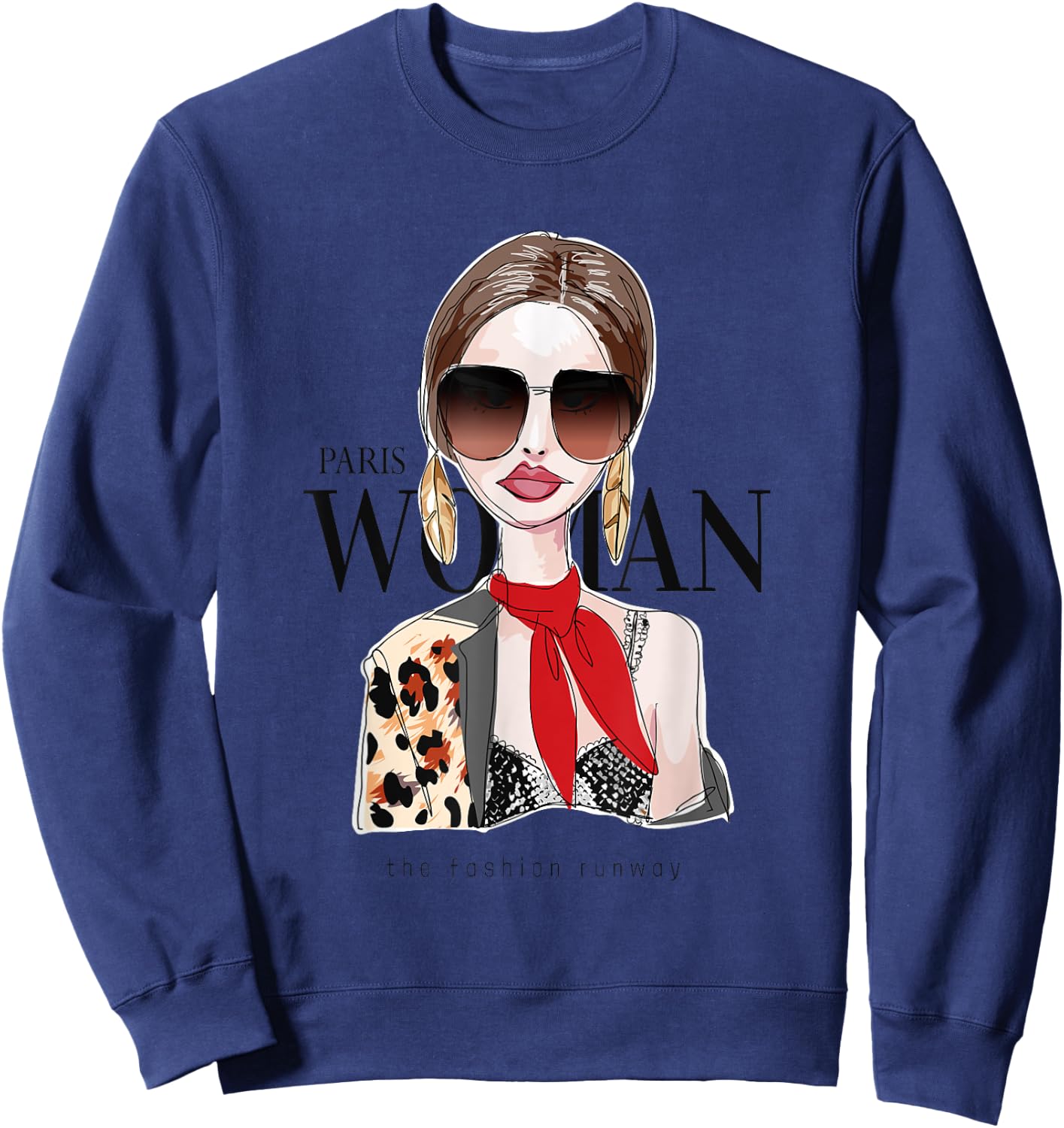 Paris Woman The Most Beauty Lady Graphic & Cool Designs Sweatshirt - Sweatshirt | Navy