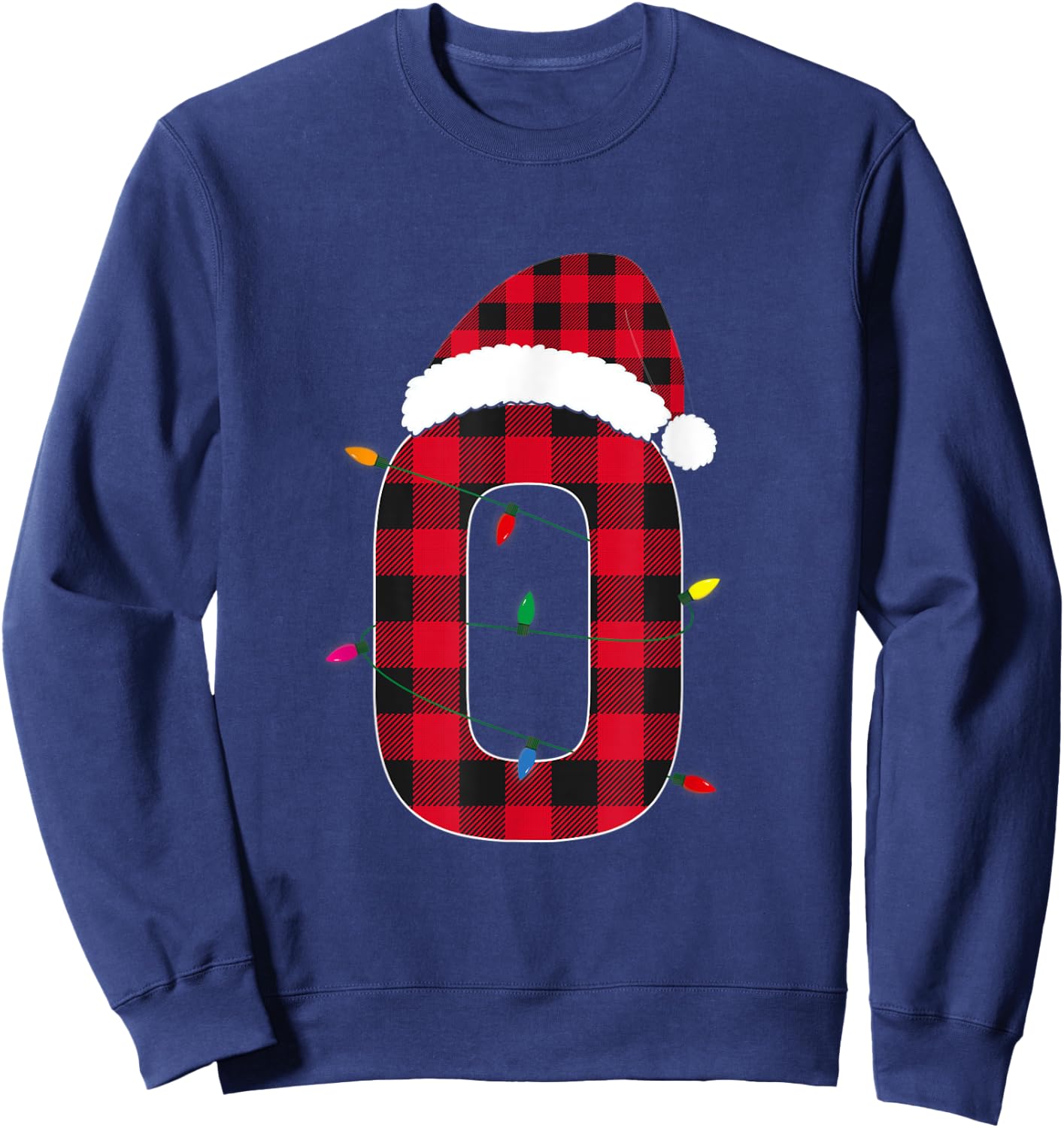 Awesome Letter O Initial Name Buffalo Plaid Christmas Sweatshirt - Sweatshirt | Navy