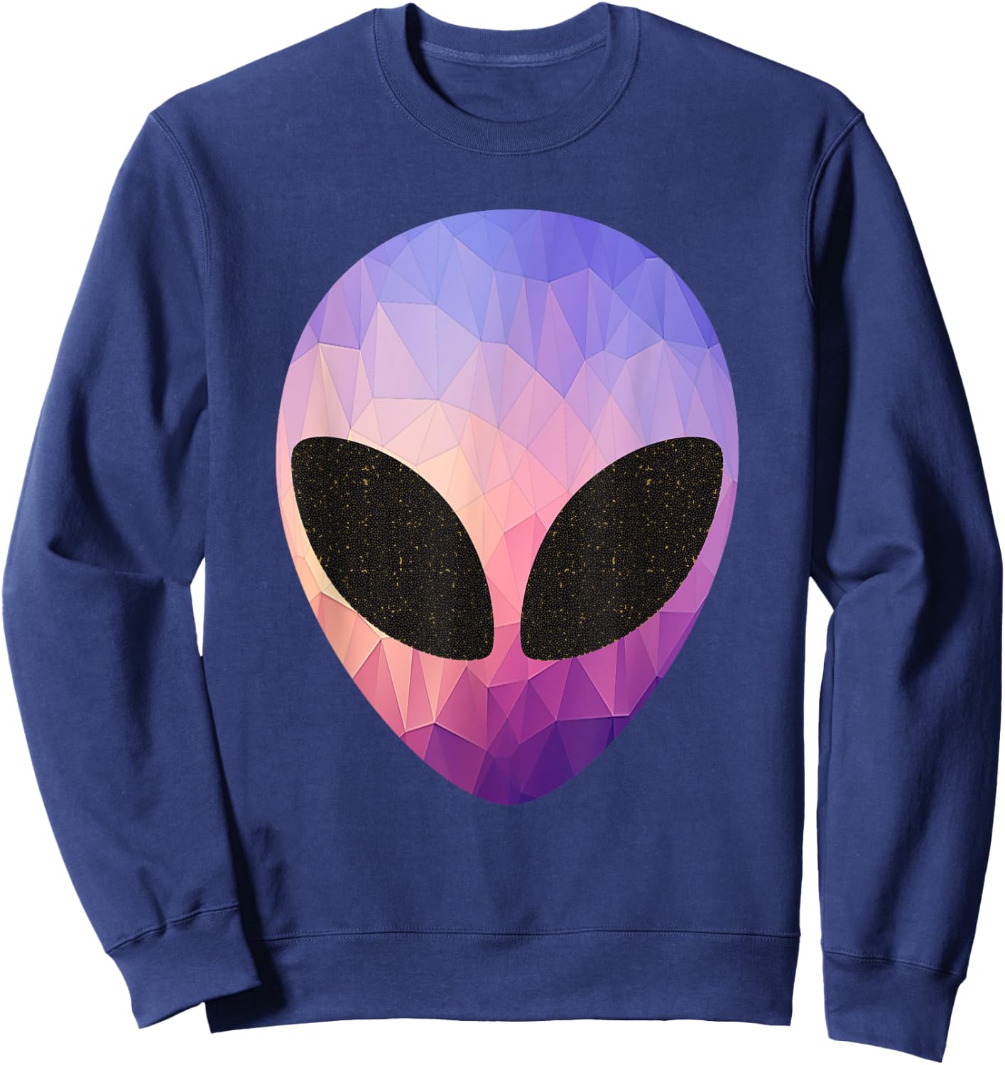 Alien Head Design Colorful Alien Rave Apparel Believe Ufo Sweatshirt - Sweatshirt | Navy