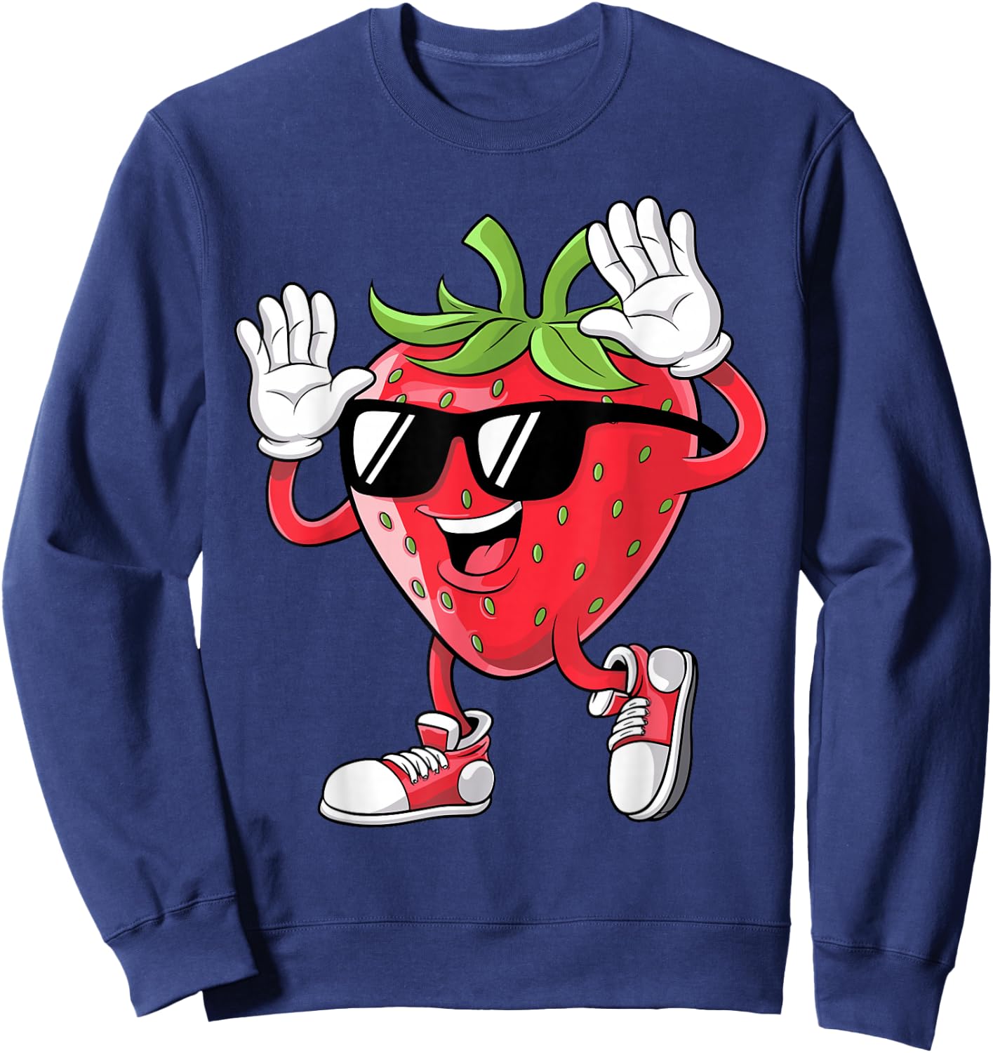 Cool Strawberry Design Women Kids Strawberry Lover Sweatshirt - Sweatshirt | Navy