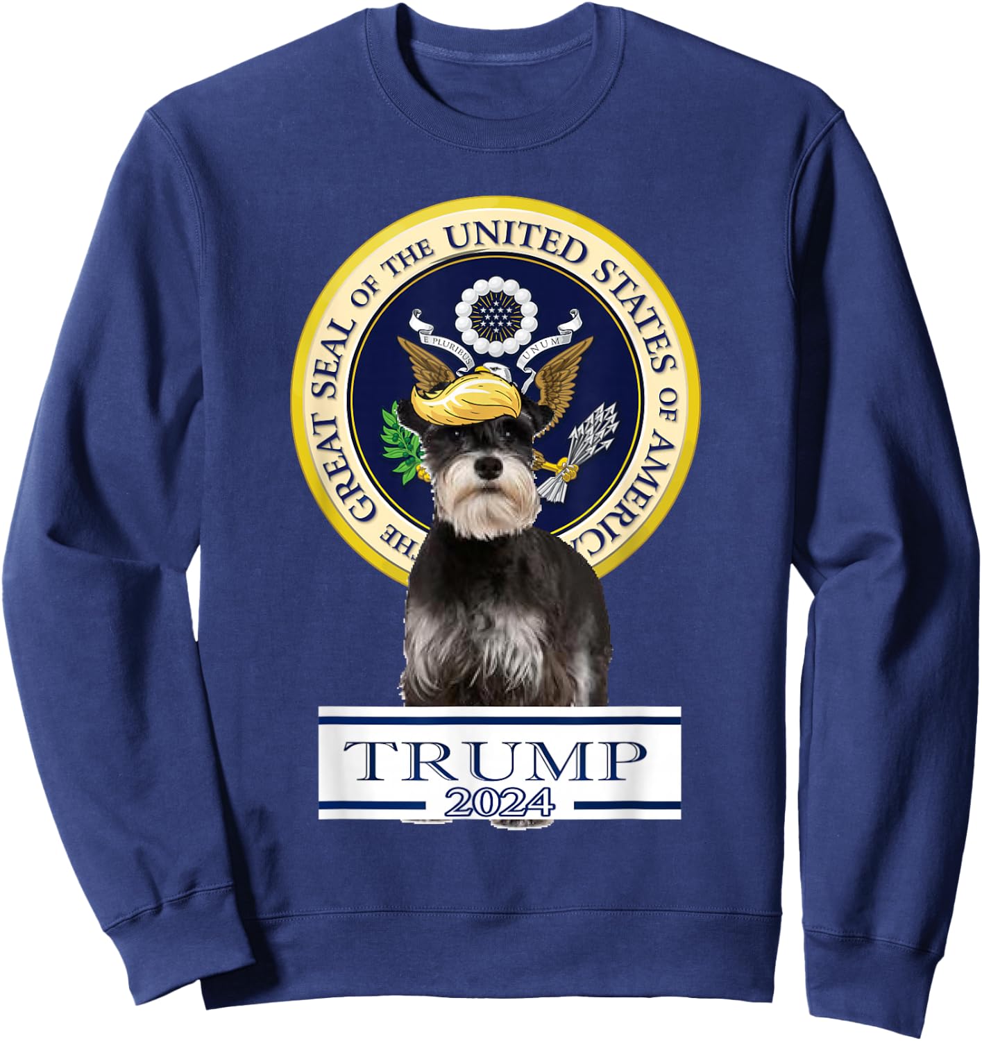 Trump 2024 Miniature Schnauzer 2 Sweatshirt - Sweatshirt | Navy