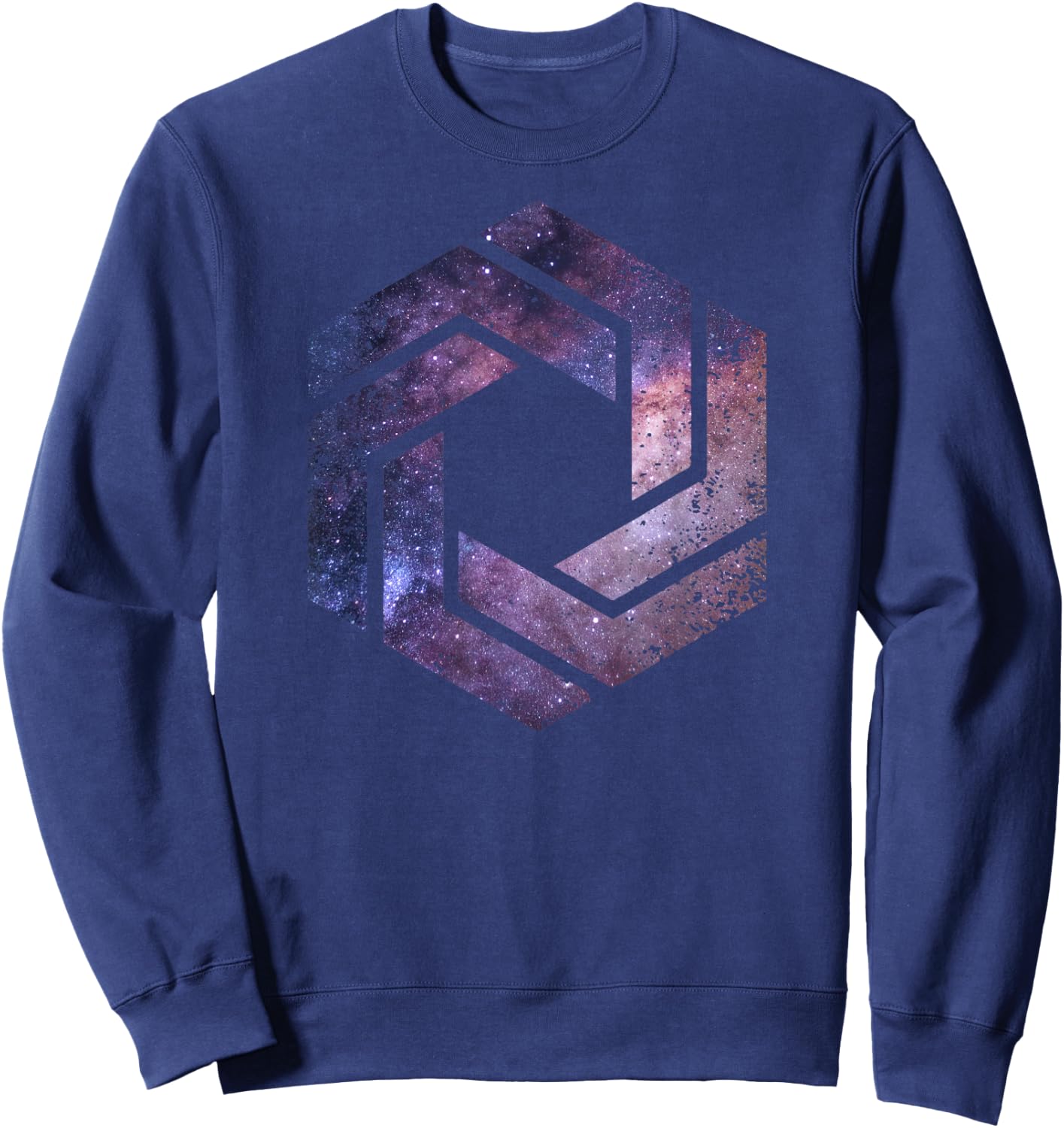 Geometric Space - Sacred Geometry Shape Hexagon Symbol Poison Sweatshirt - Sweatshirt | Navy