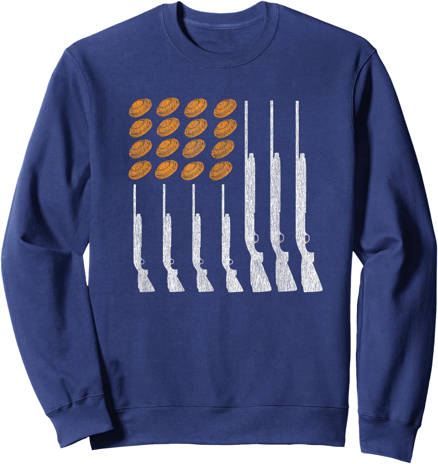 Clay Target Shooting Trap Skeet American Flag Patriotic Sweatshirt - Sweatshirt | Navy
