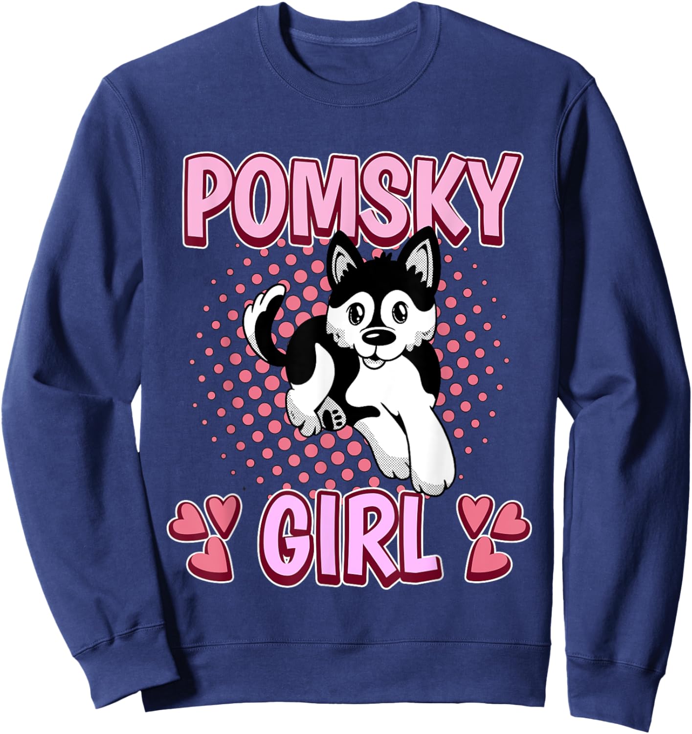 Pomsky Girl Pomsky Sweatshirt - Sweatshirt | Navy