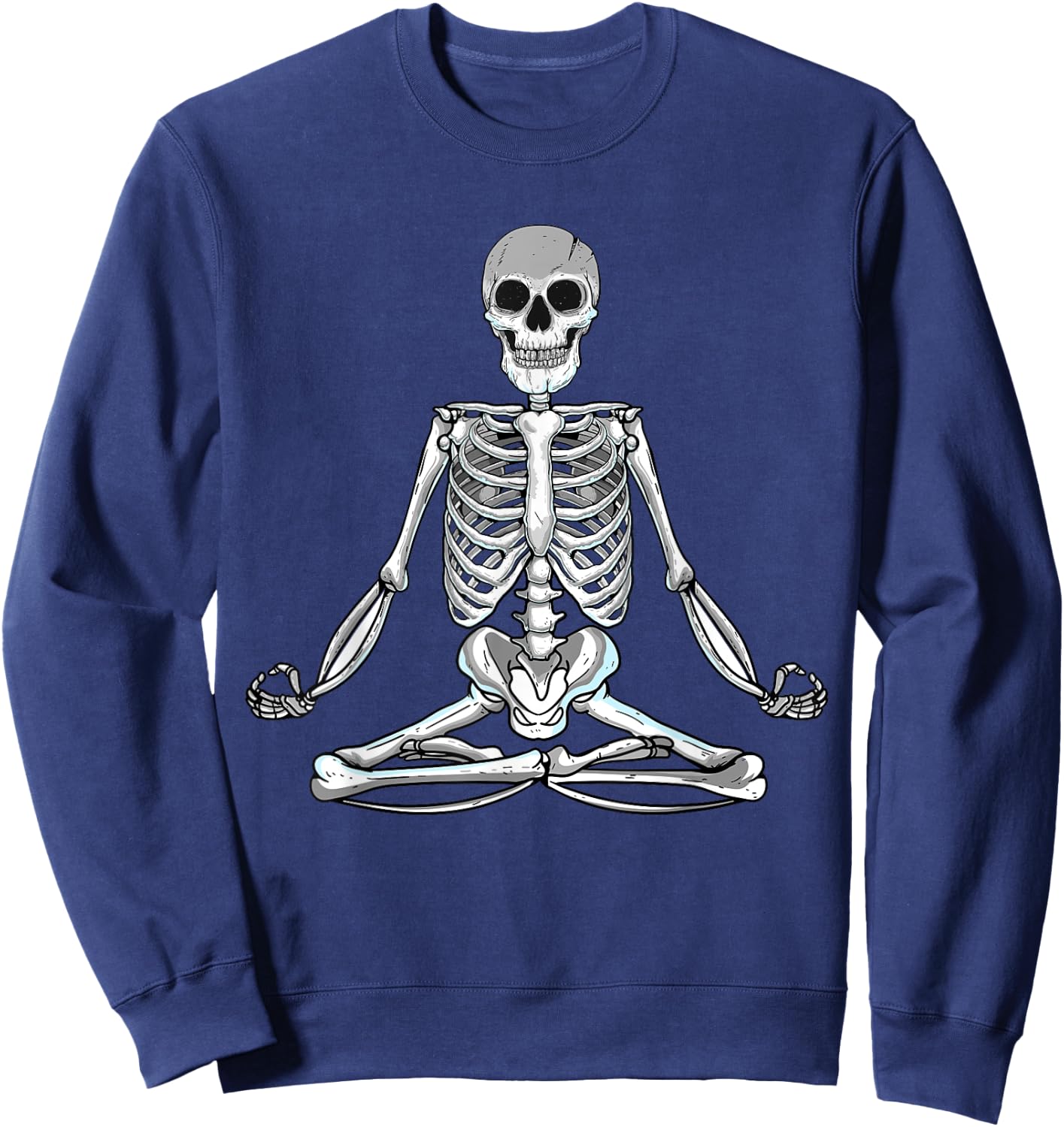 Meditating Skeleton Lotus Yoga Zen Balance Halloween Costume Sweatshirt - Sweatshirt | Navy