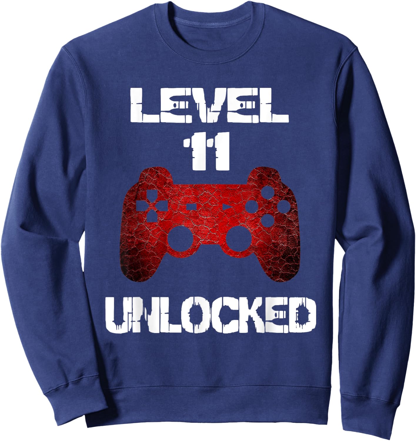 Level 11 Unlocked Boys 11th Birthday 11 Year Old Gamer Sweatshirt - Sweatshirt | Navy