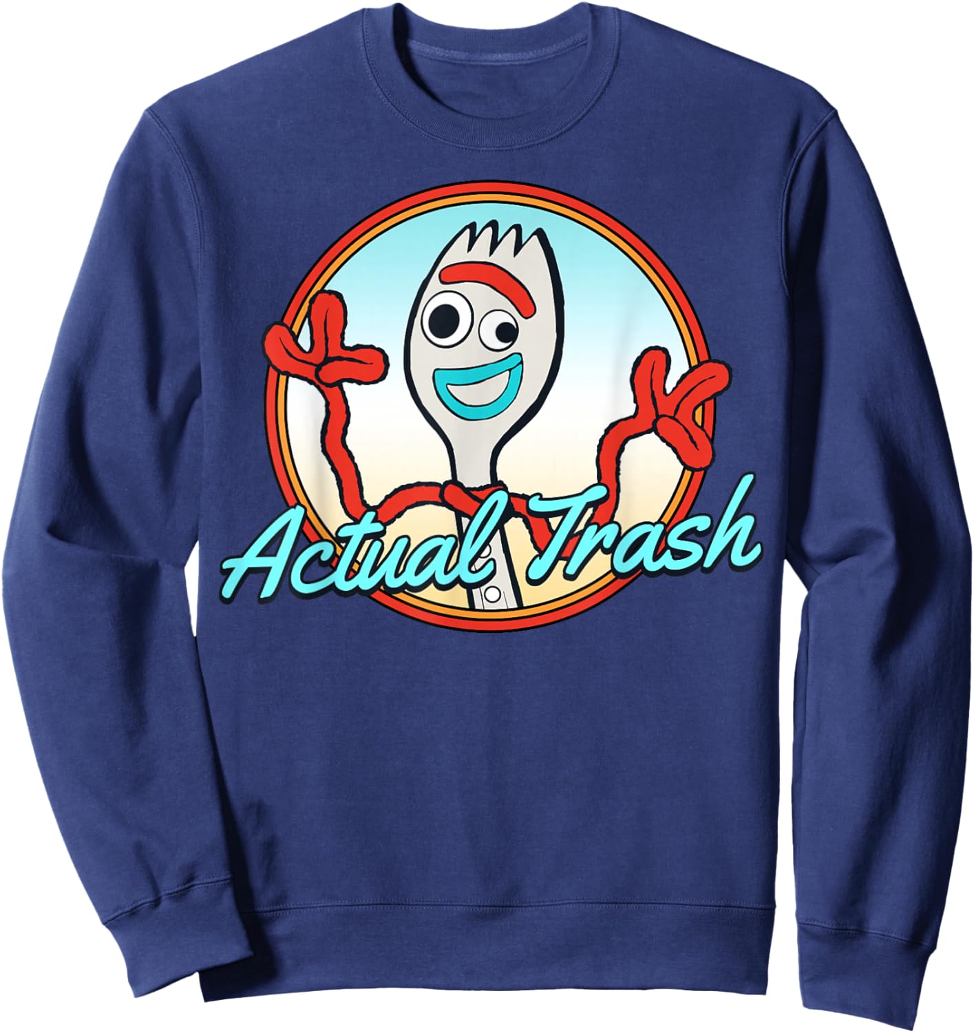 Disney Pixar Toy Story Forky Actual Trash Portrait Sweatshirt - Sweatshirt | Navy
