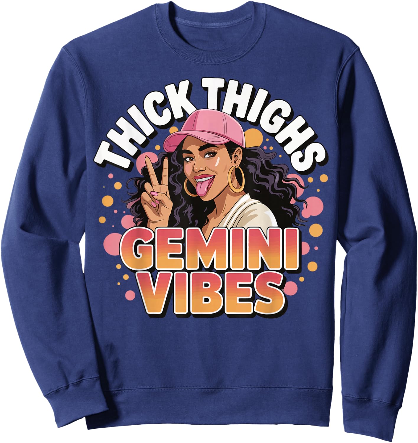 Thick Thighs Gemini Vibes Sweatshirt - Sweatshirt | Navy