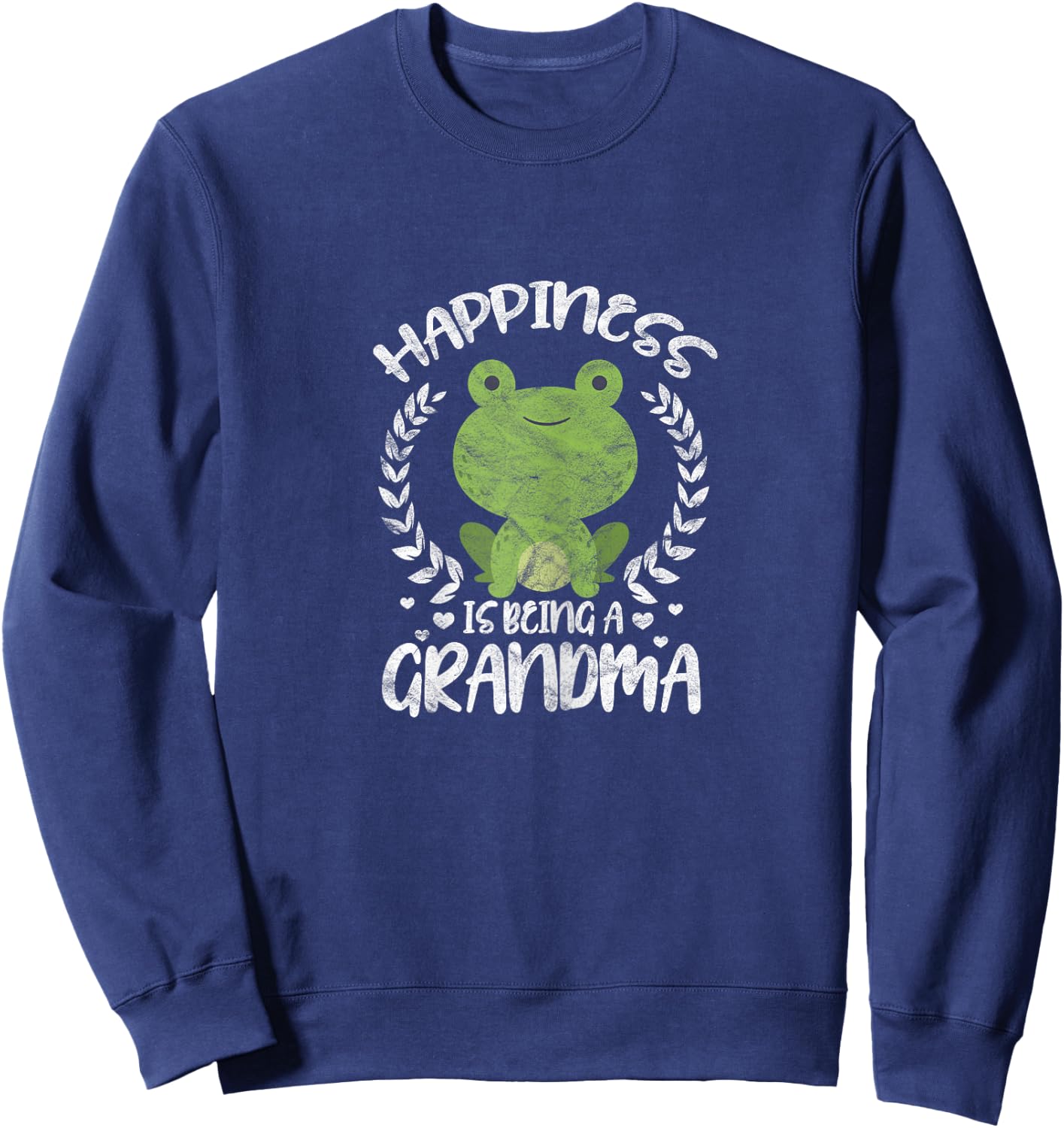 Happiness is Being a Grandma Funny Cute Grandmother Frog Sweatshirt - Sweatshirt | Navy