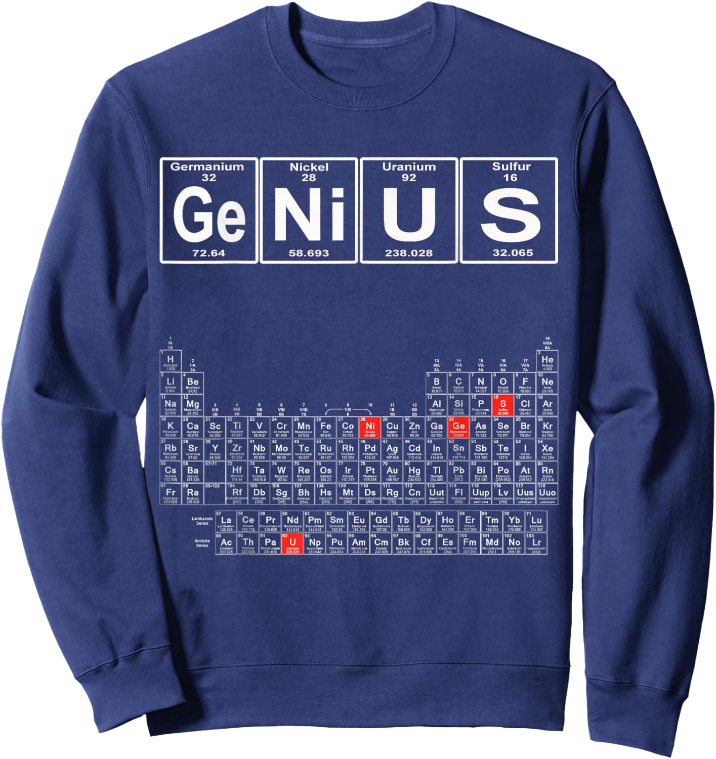 Genius Periodic Table - Genius Sweatshirt - Sweatshirt | Navy