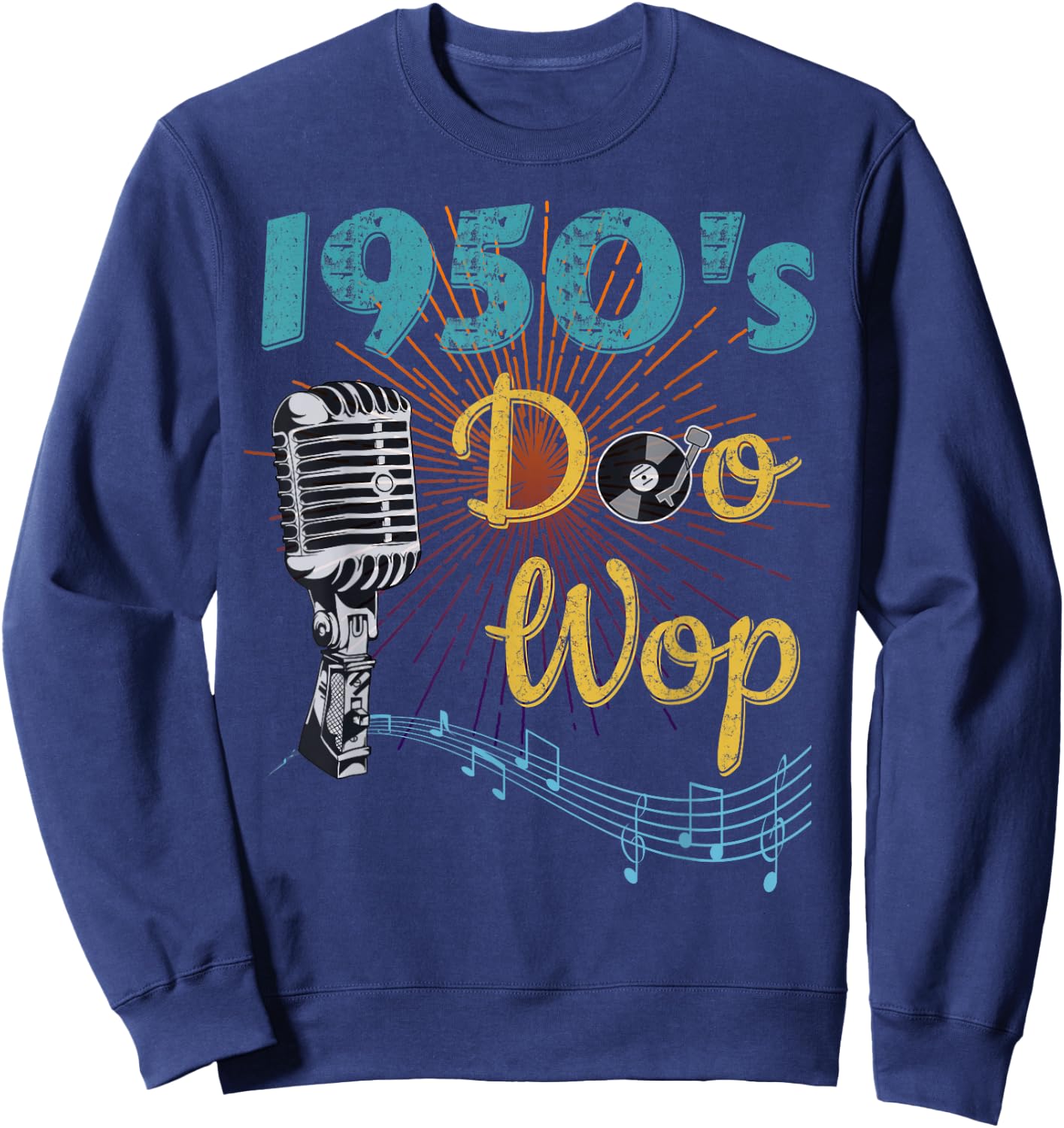 1950s Doo Wop Retro Vintage Sweatshirt - Sweatshirt | Navy