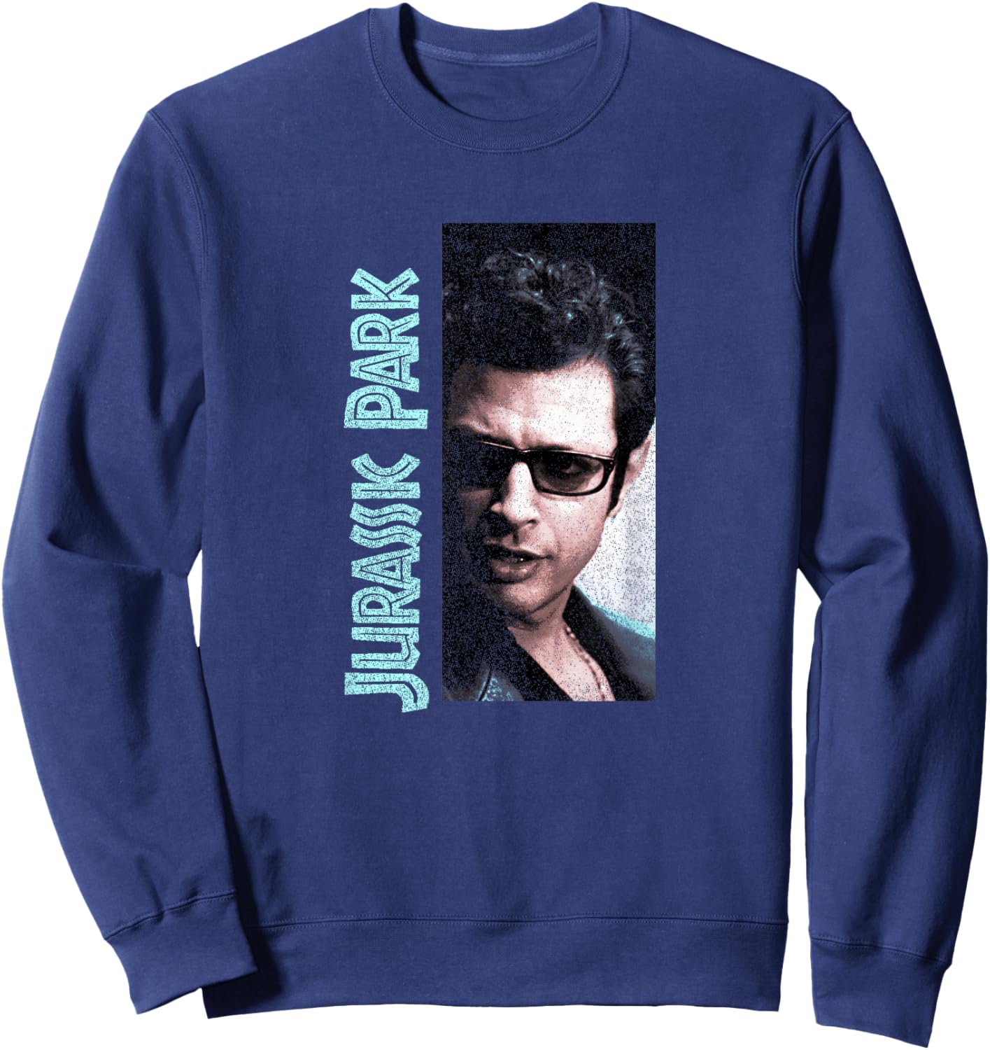 Jurassic Park Ian Malcolm Side Shocked Sunglasses Stare Sweatshirt - Sweatshirt | Navy