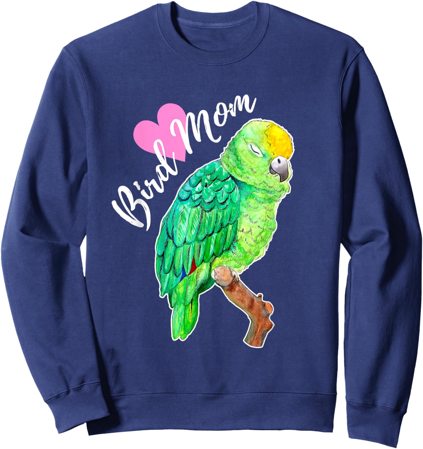 Amazon Parrot Lover Bird Mom Watercolor Sweatshirt - Sweatshirt | Navy