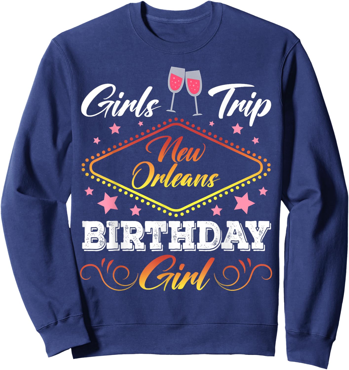 New Orleans Birthday Girls Trip 2026 Bachelor Besties Party Sweatshirt - Sweatshirt | Navy