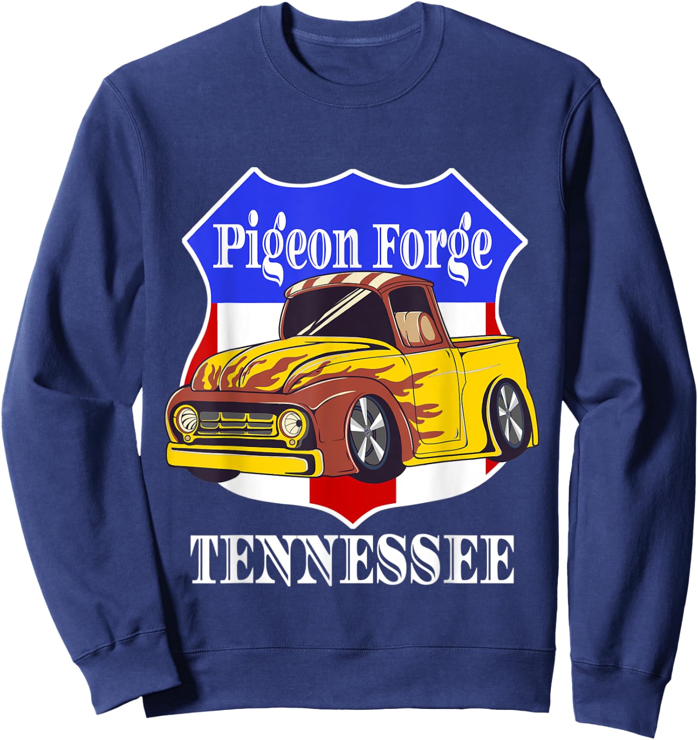 Pigeon Forge Tennessee Hot Rod Run Car Show In The Smokies Sweatshirt - Sweatshirt | Navy