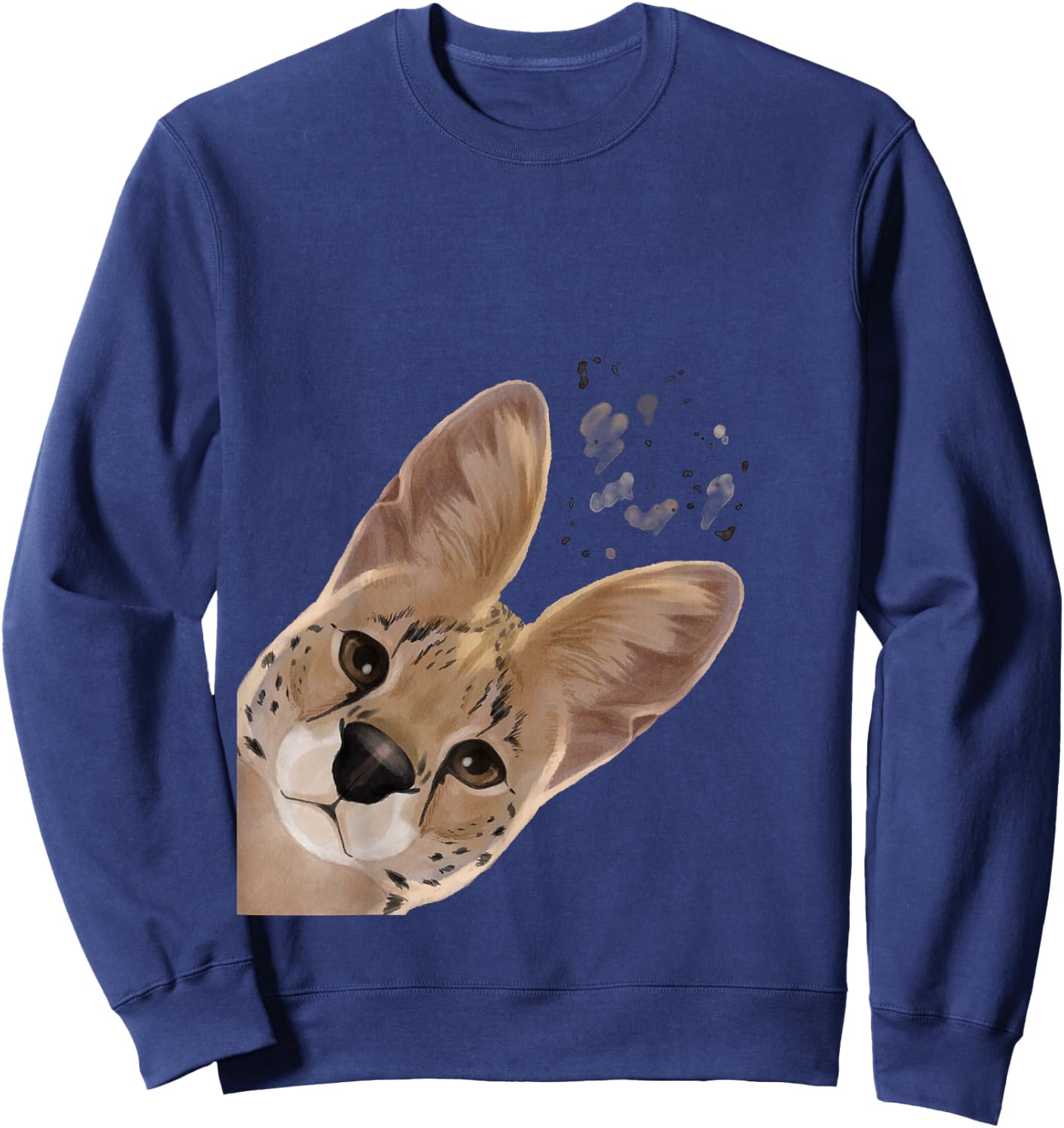 Funny Curious Serval Sweatshirt - Sweatshirt | Navy