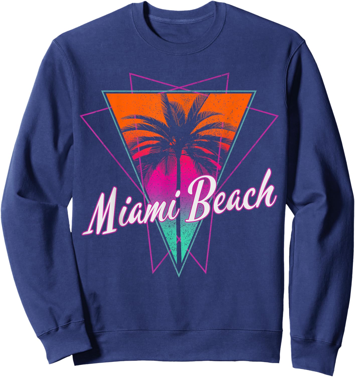 Miami Beach Retro Florida USA America Souvenir Gift Sweatshirt - Sweatshirt | Navy