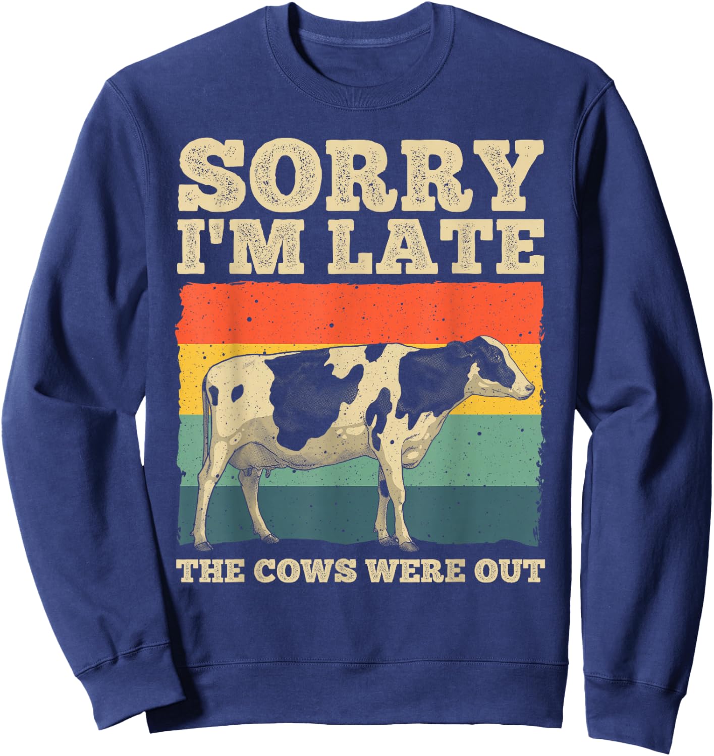 Funny Cow Women Cow Farmer Herd Farming Animal Lover Sweatshirt - Sweatshirt | Navy
