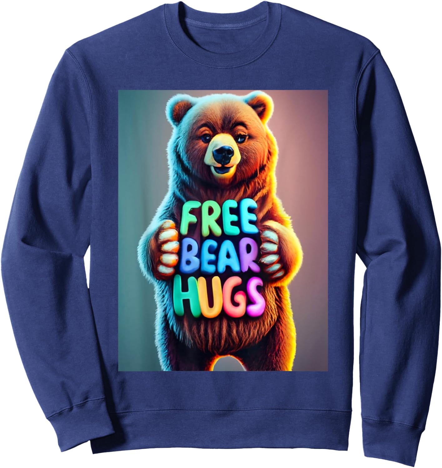 Free Bear Hug- For Everyone - cute Sweatshirt - Sweatshirt | Navy