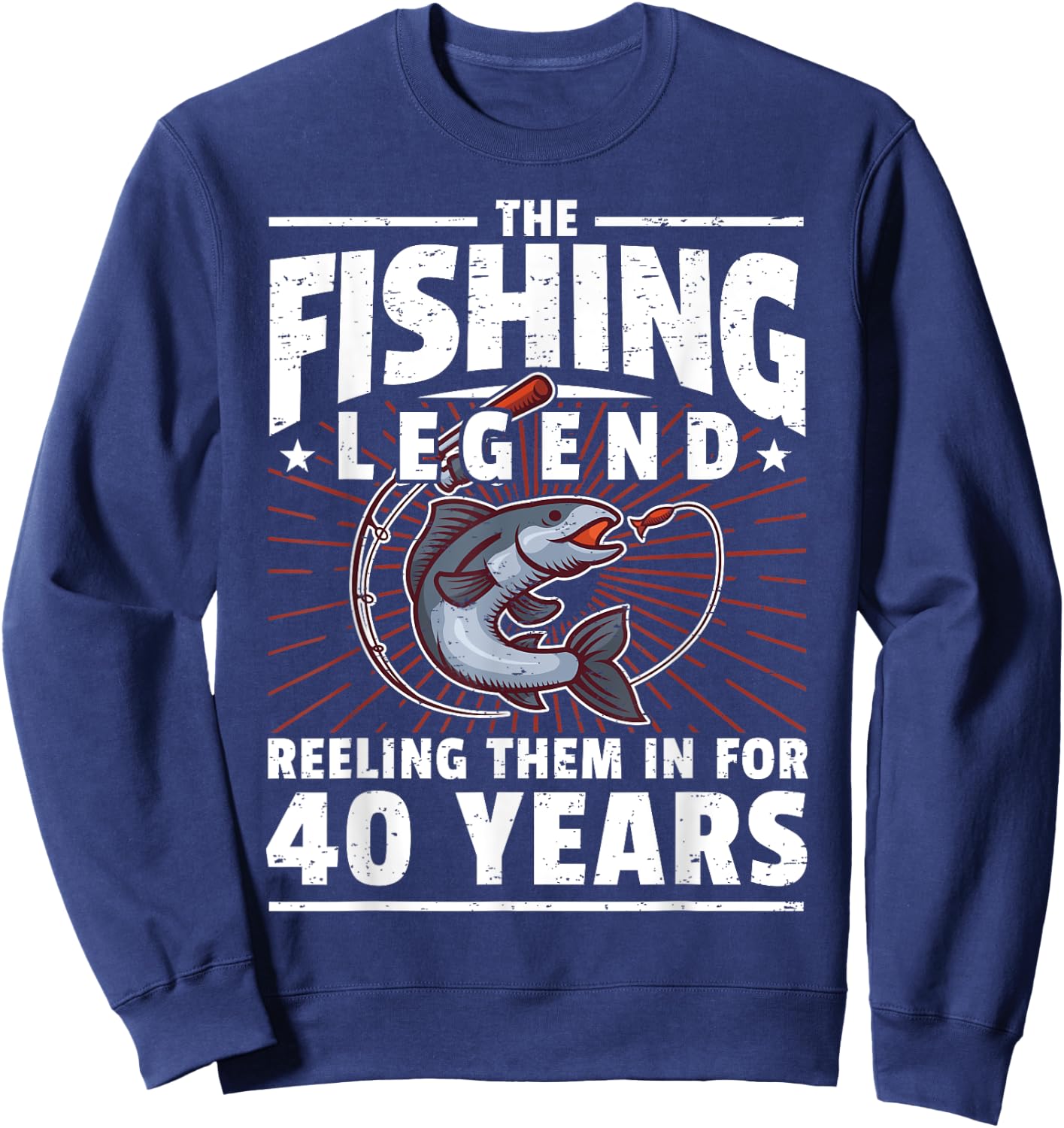 40th Birthday Fishing Legend - 40 Years Angler Sweatshirt - Sweatshirt | Navy