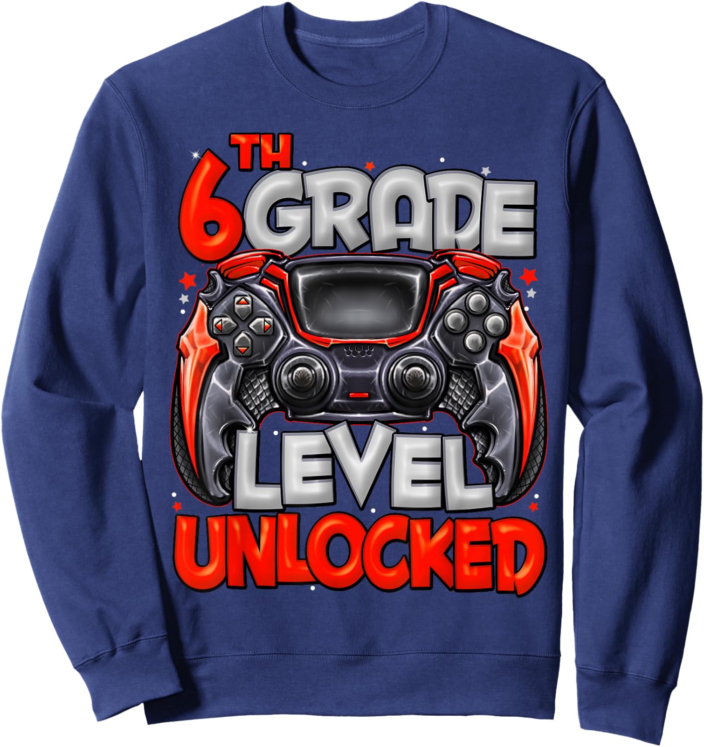 6th Grade Level Unlocked Game On 6th Grade Back To School Sweatshirt - Sweatshirt | Navy