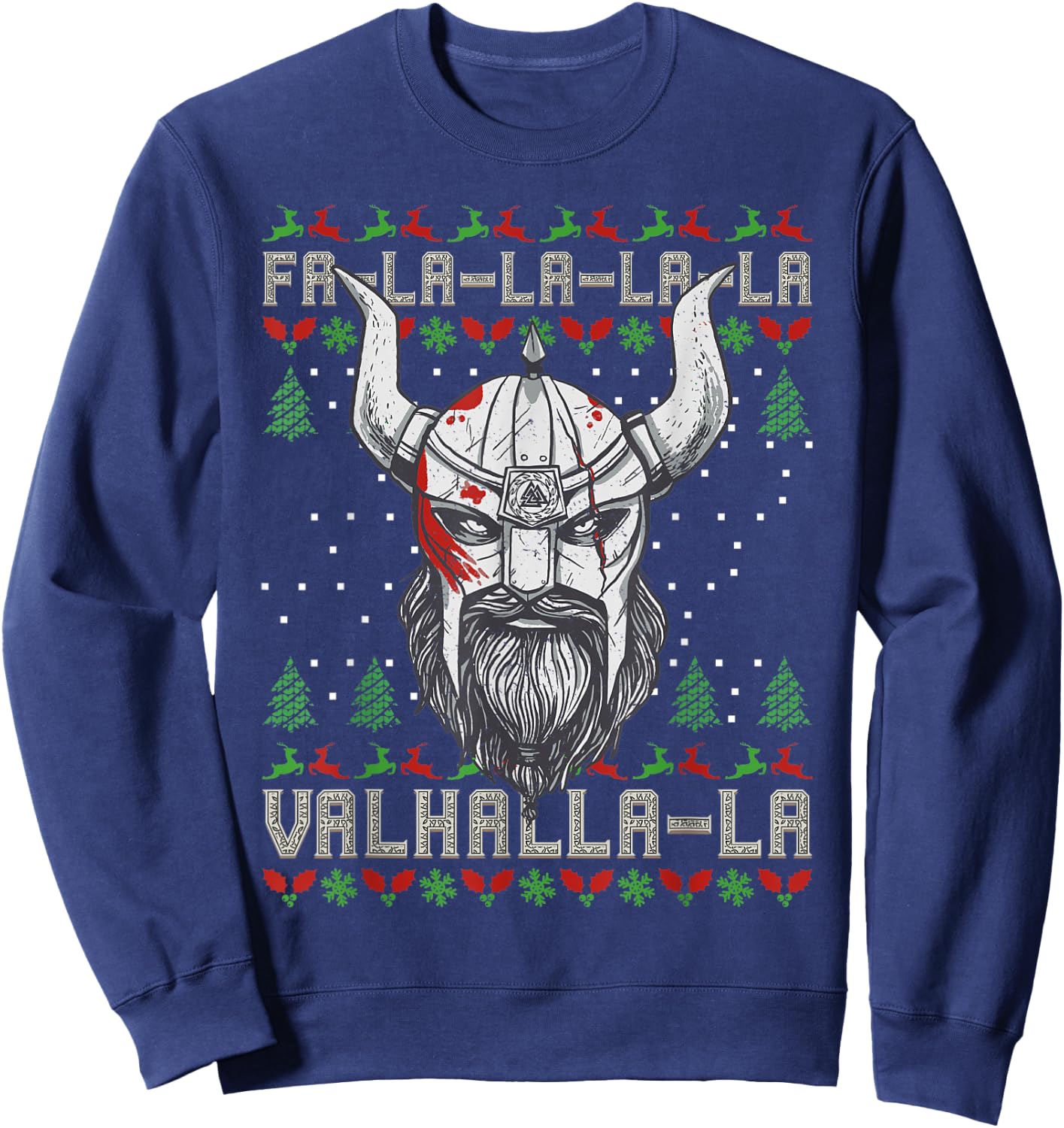 Viking Pagan Christmas - Viking Nordic Valhalla Sweatshirt - Sweatshirt | Navy