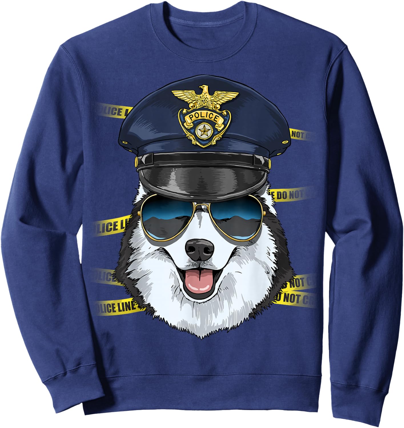 Siberian Husky Police Siberian Husky K-9 Dog Lover Sweatshirt - Sweatshirt | Navy