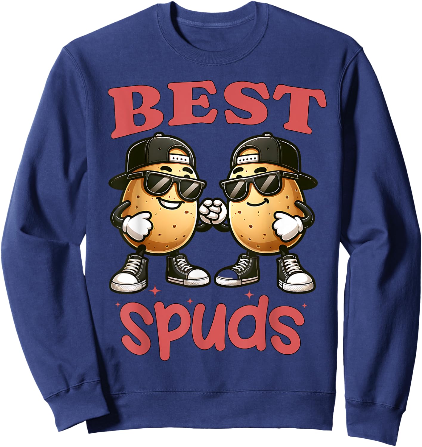 Best Spuds Twin Day Matching Potatoes Funny Best Friend Boys Sweatshirt - Sweatshirt | Navy