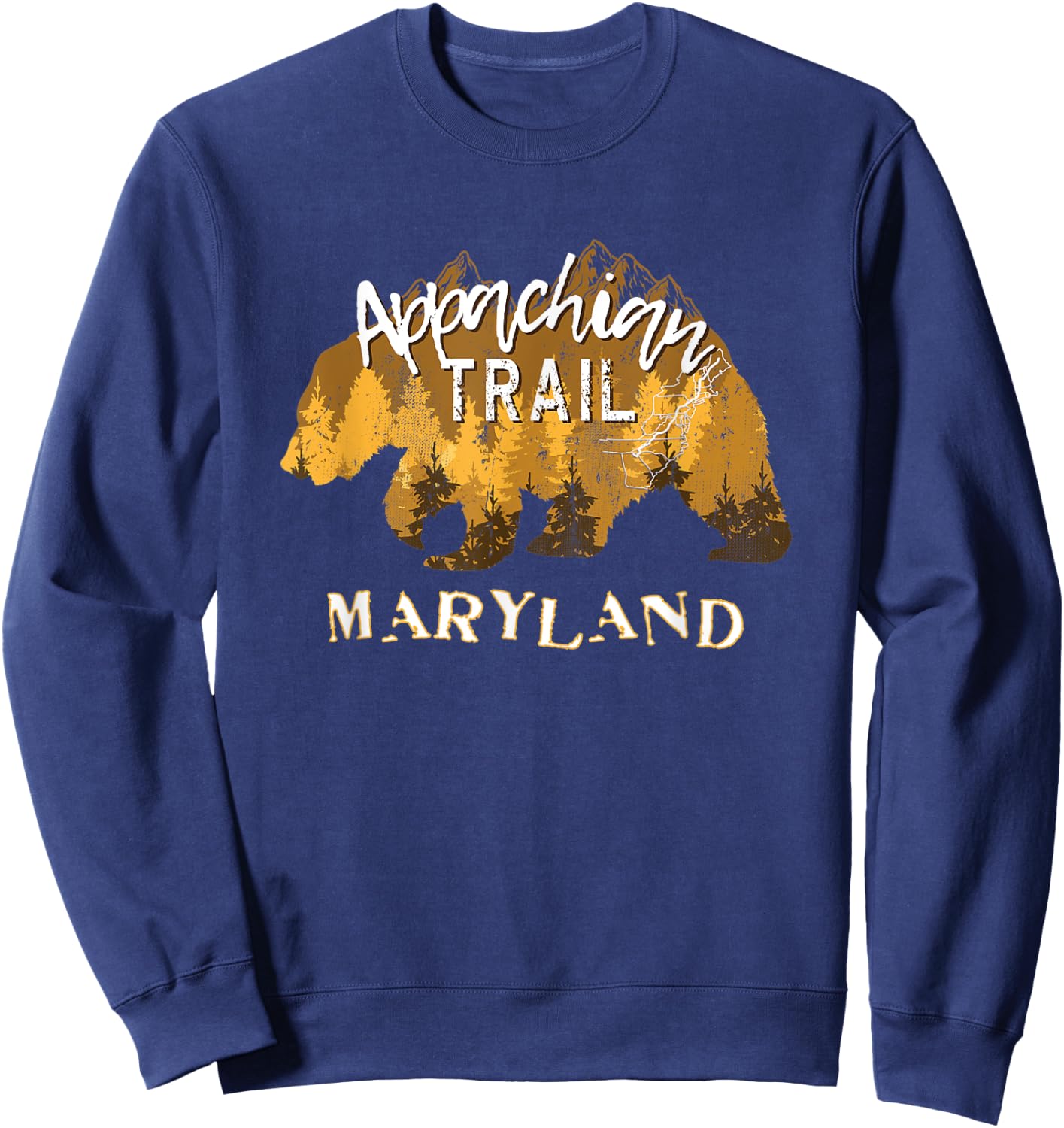 Maryland Appalachian Trail Hiking Outdoor Backpacking Hiker Sweatshirt - Sweatshirt | Navy