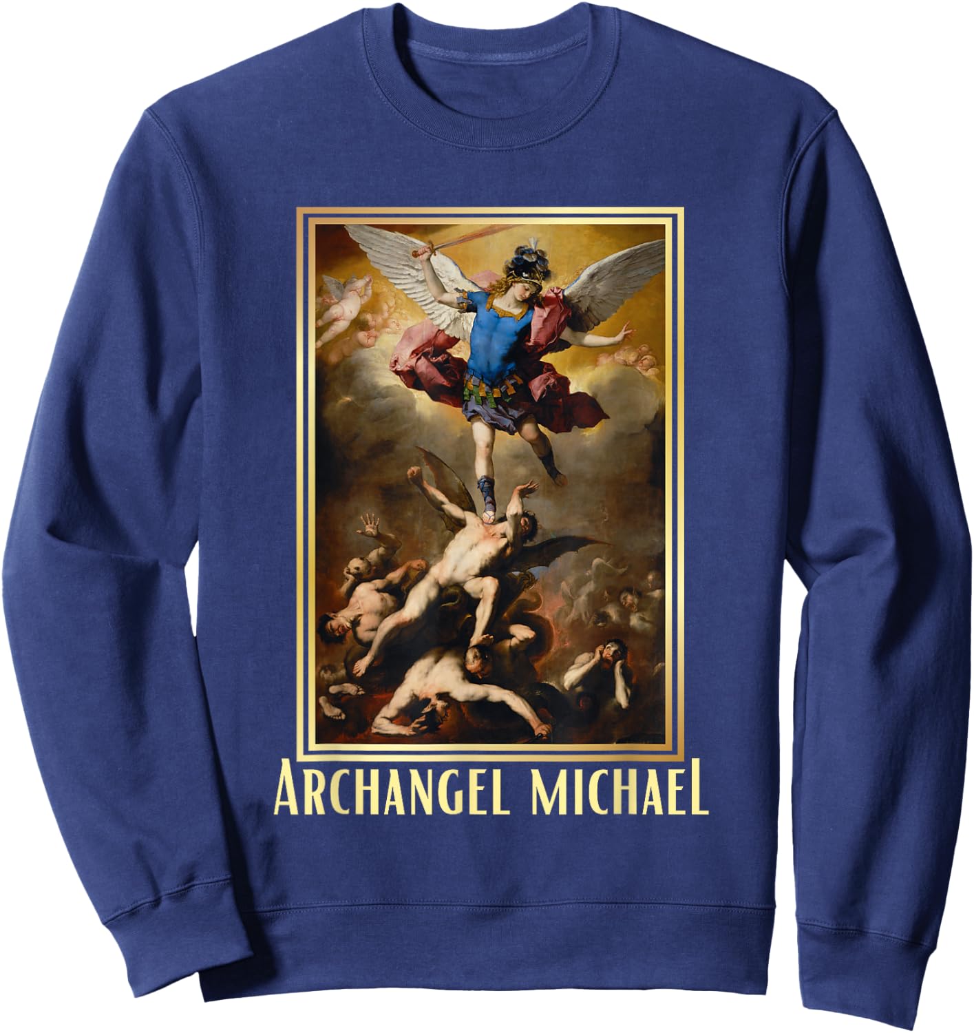 St Michael the Archangel - Protector Catholic Church Angel Sweatshirt - Sweatshirt | Navy