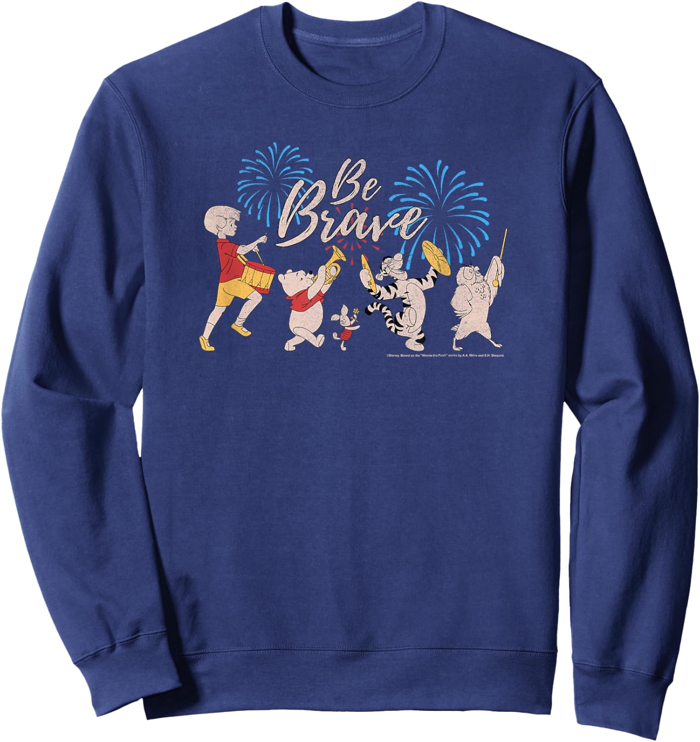 Disney Winnie The Pooh Be Brave 4th Of July Group Sweatshirt - Sweatshirt | Navy