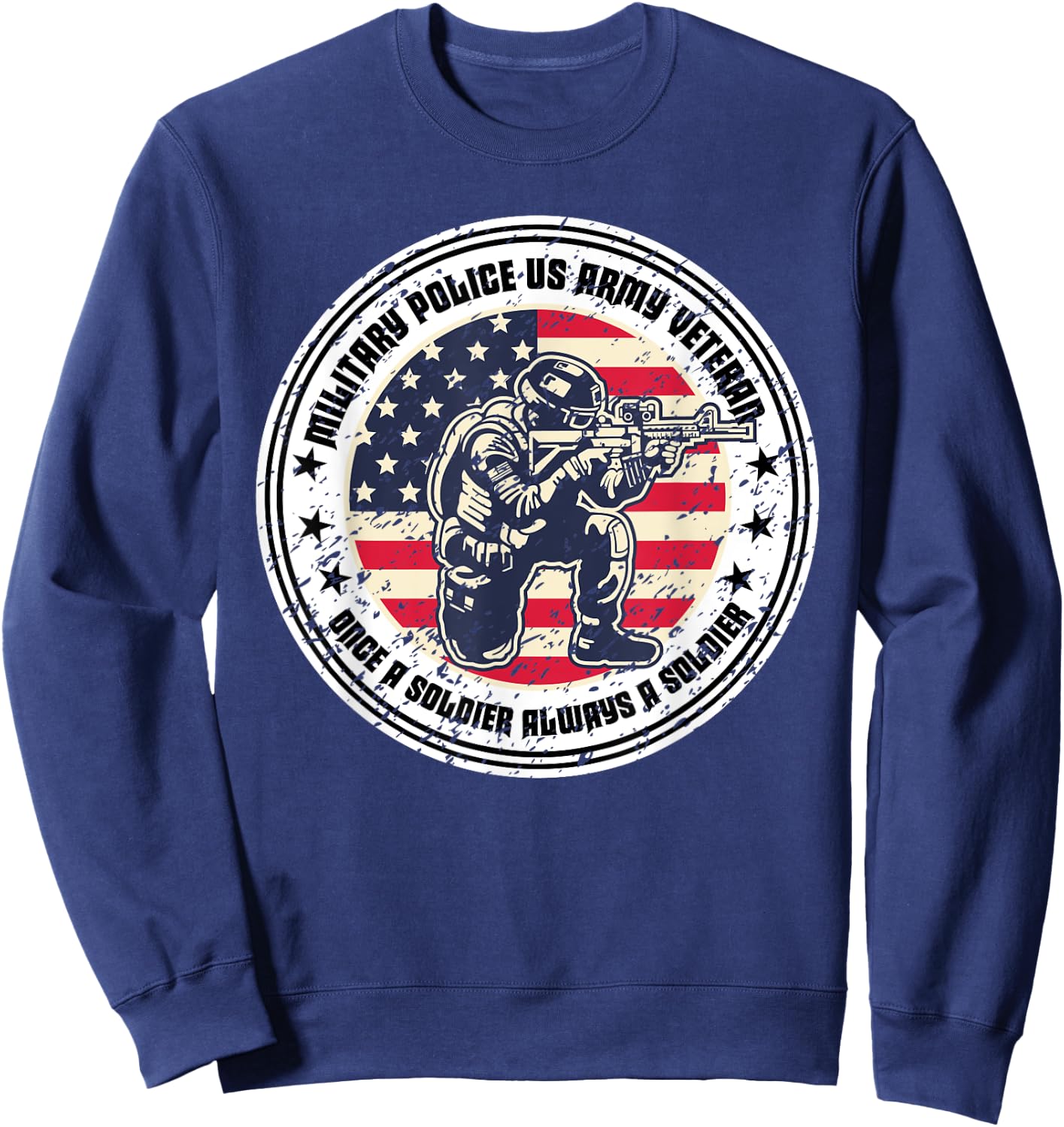 Military Police Vintage Cool Veteran USA American Proud Sweatshirt - Sweatshirt | Navy
