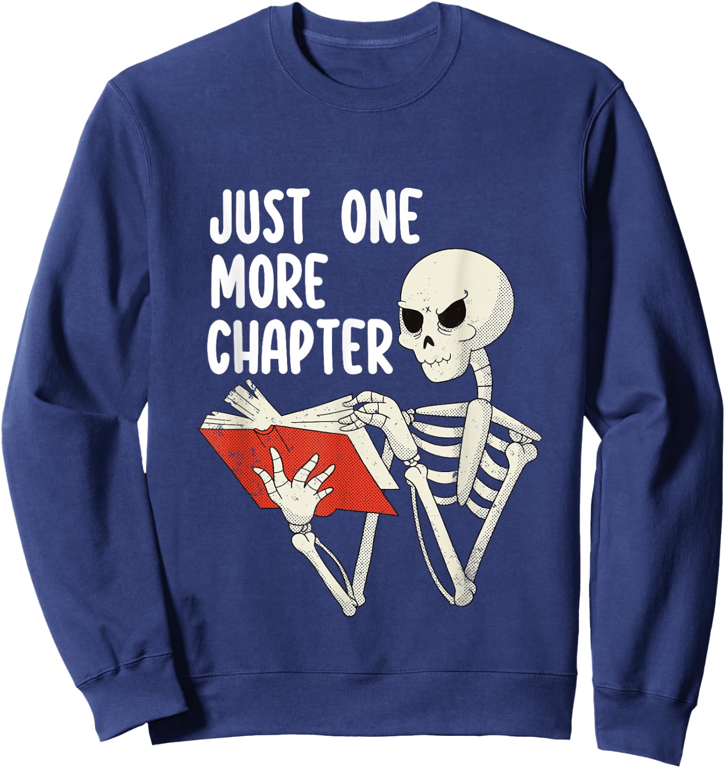 Halloween Librarian Spooky Library Skeleton Reading A Book Sweatshirt - Sweatshirt | Navy