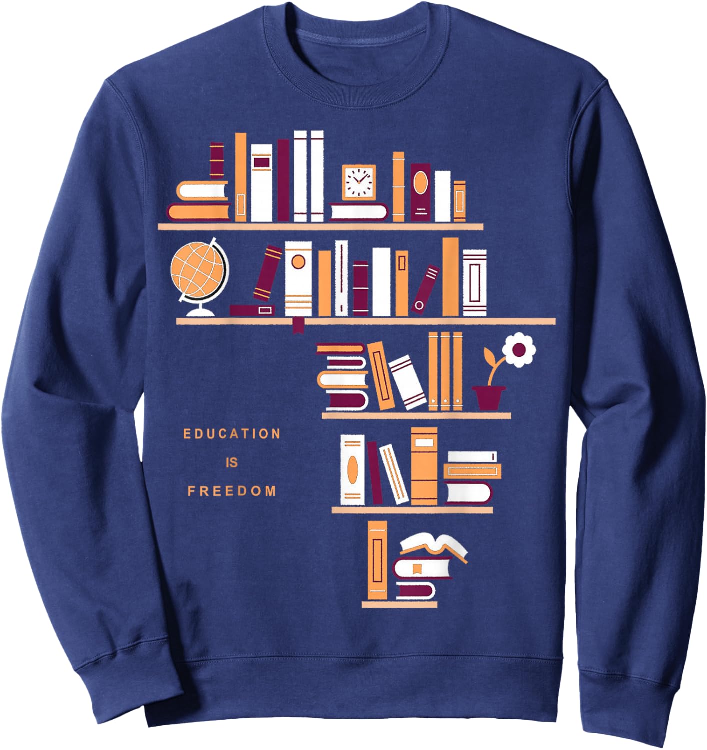 Africa Education Is Freedom Library Book Sweatshirt - Sweatshirt | Navy