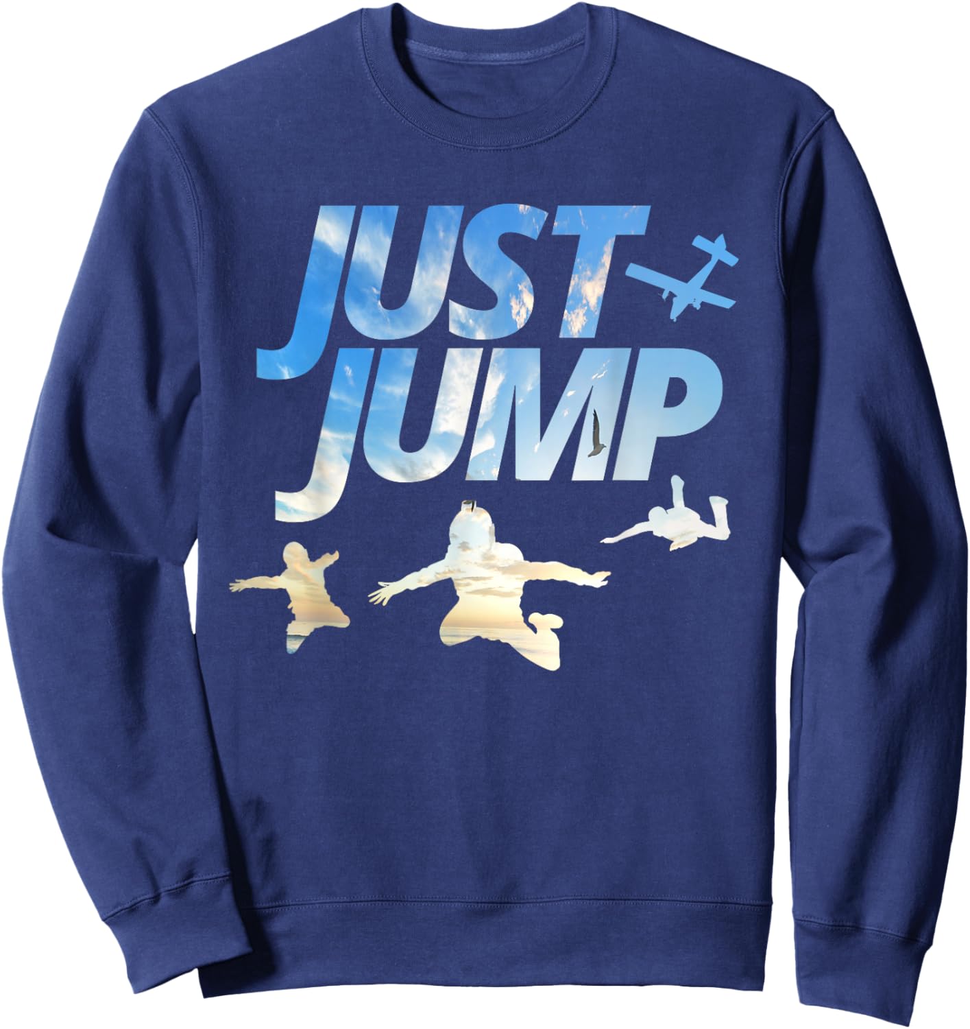 Sky Diving Jump Easy to Sky Diver Sky Silhouettes Sweatshirt - Sweatshirt | Navy