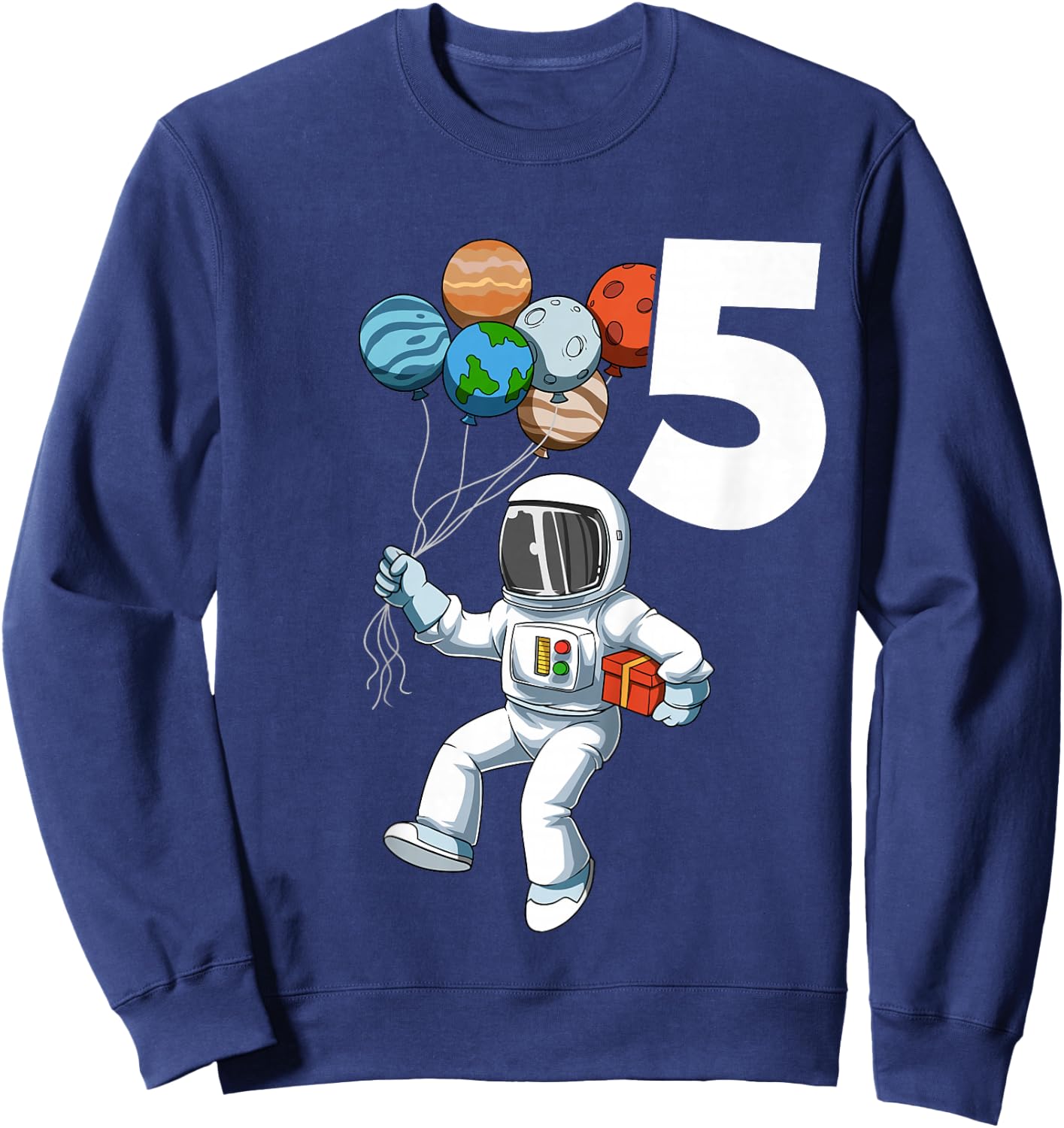 Astronaut Birthday Outfit 5 Outer Space 5th Birthday Party Sweatshirt - Sweatshirt | Navy