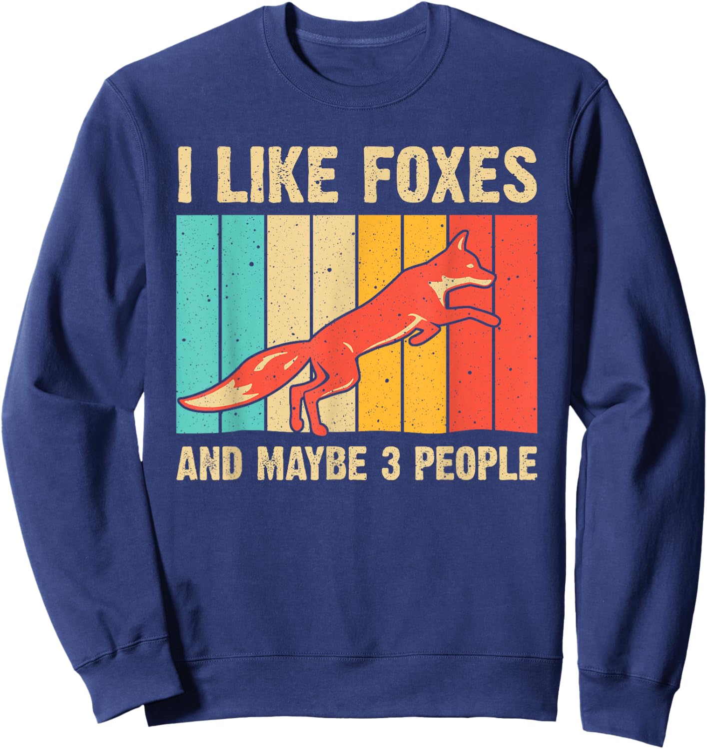 Funny Fox Design For Fox Lovers Men Women Kids Introverts Sweatshirt - Sweatshirt | Navy