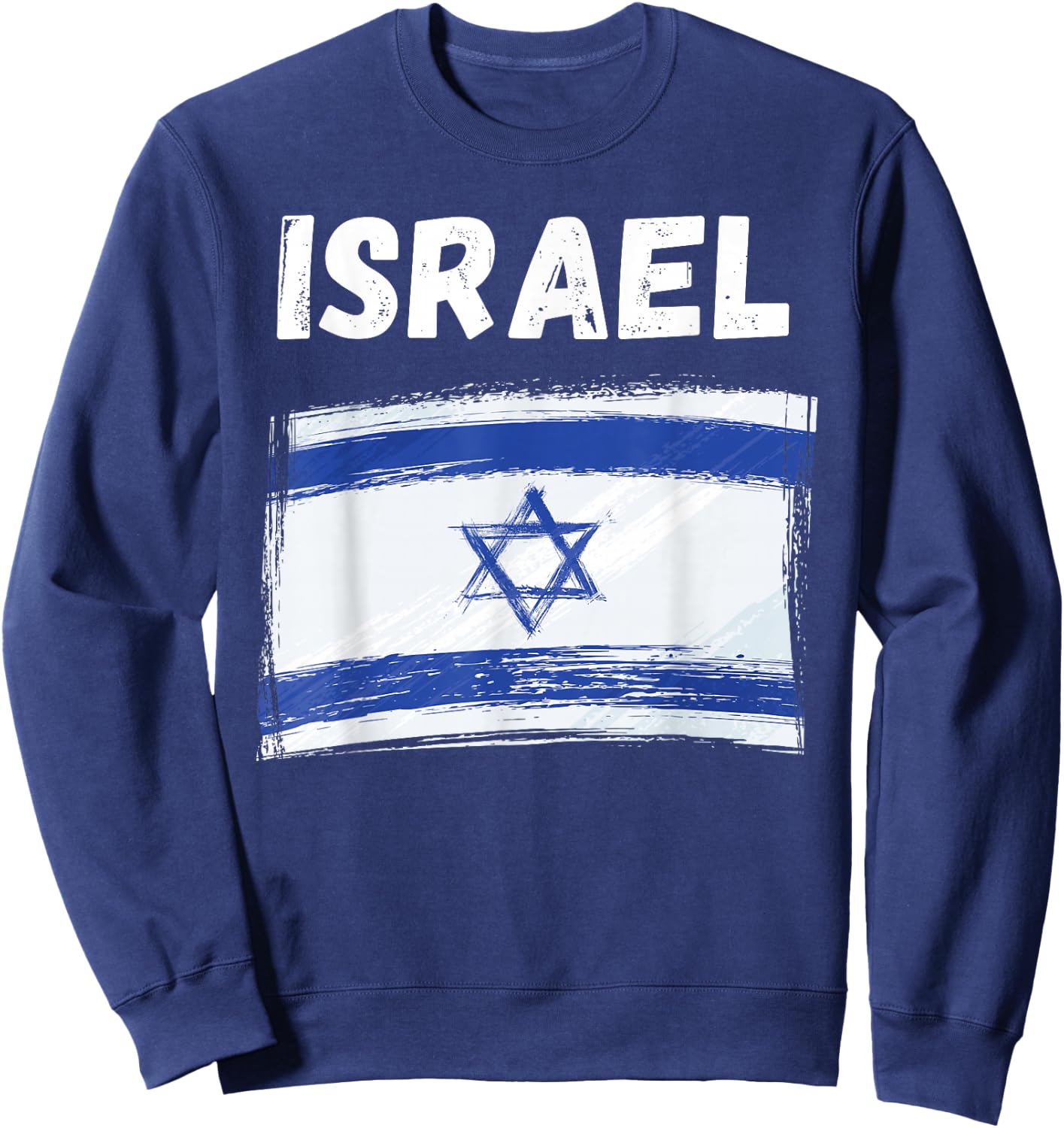 Israel Flag Holiday Vintage Grunge Israeli Flag Sweatshirt - Sweatshirt | Navy