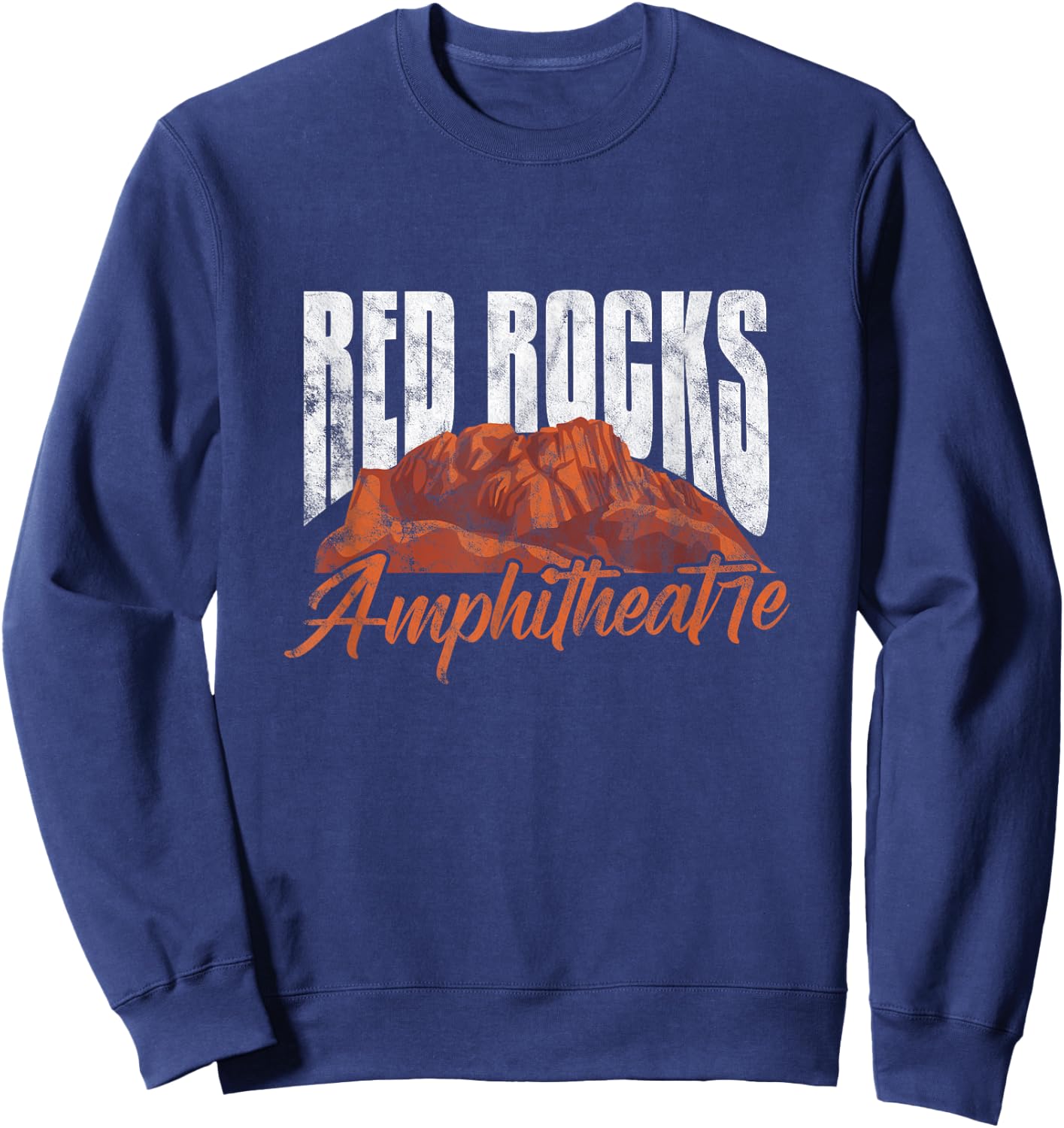 Red Rocks Amphitheatre Morrison Colorado Concerts Distressed Sweatshirt - Sweatshirt | Navy