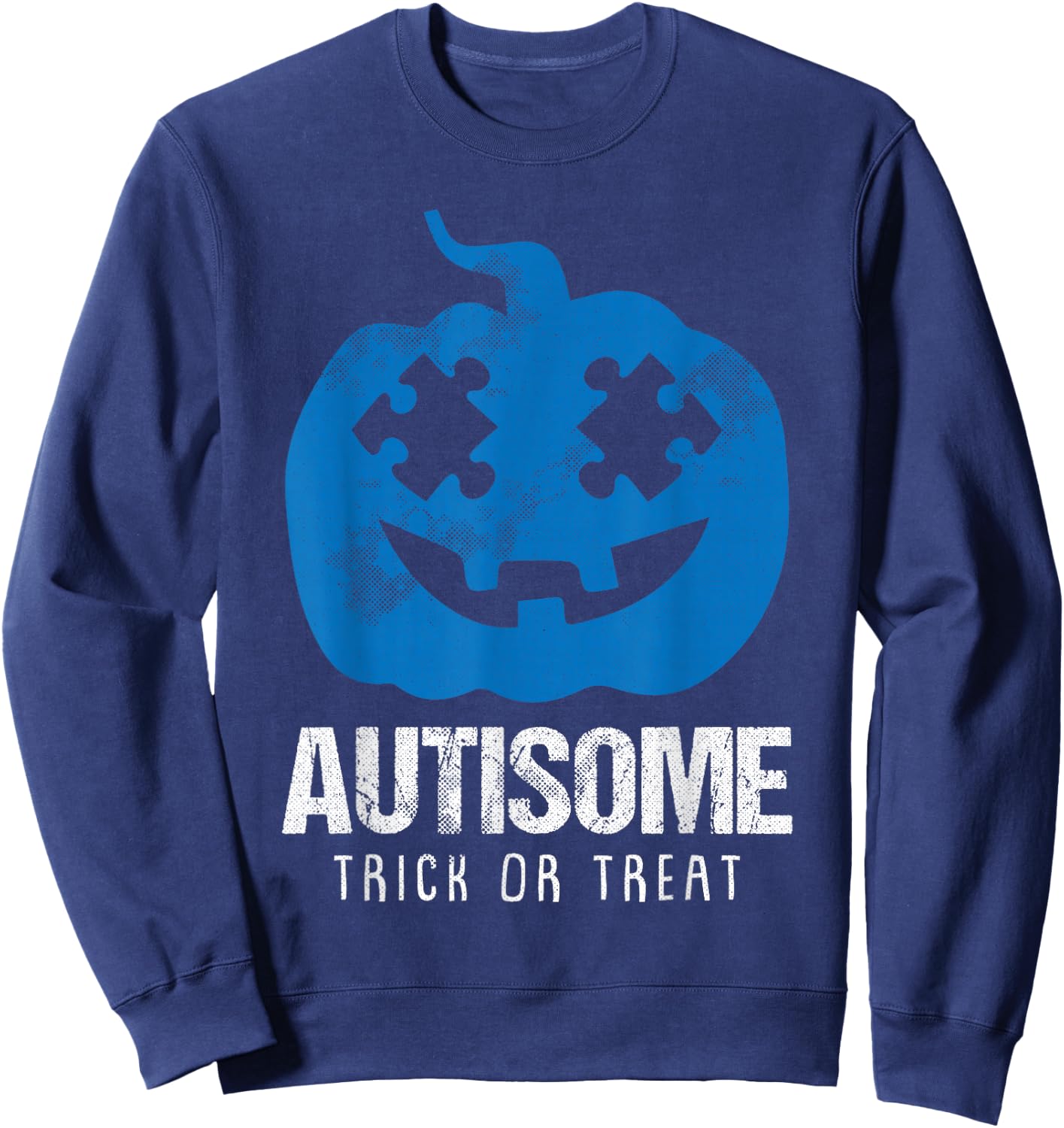 Autisome Lazy DIY Halloween Costume Autism Trick Or Treat Sweatshirt - Sweatshirt | Navy