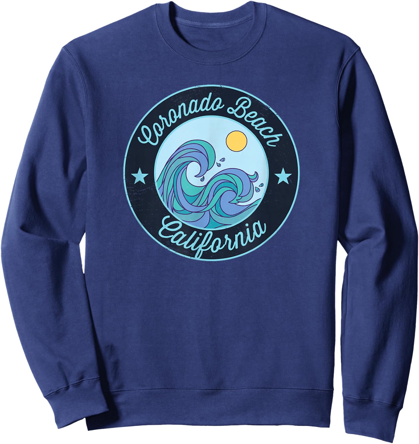 Coronado Beach CA California Souvenir Nautical Surfer Graphi Sweatshirt - Sweatshirt | Navy