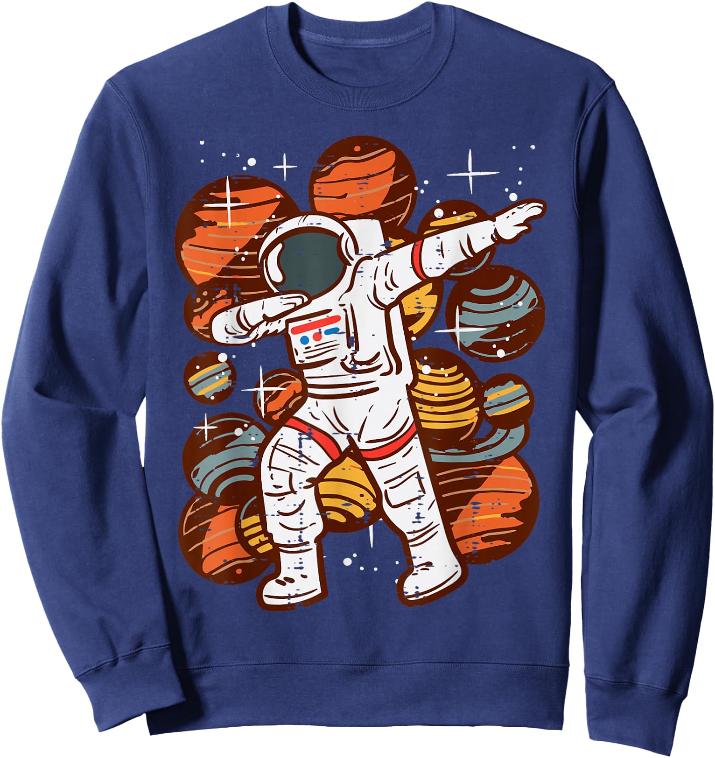 Dabbing Astronaut Planets Space Dance Boys Girls Kids Youth Sweatshirt - Sweatshirt | Navy